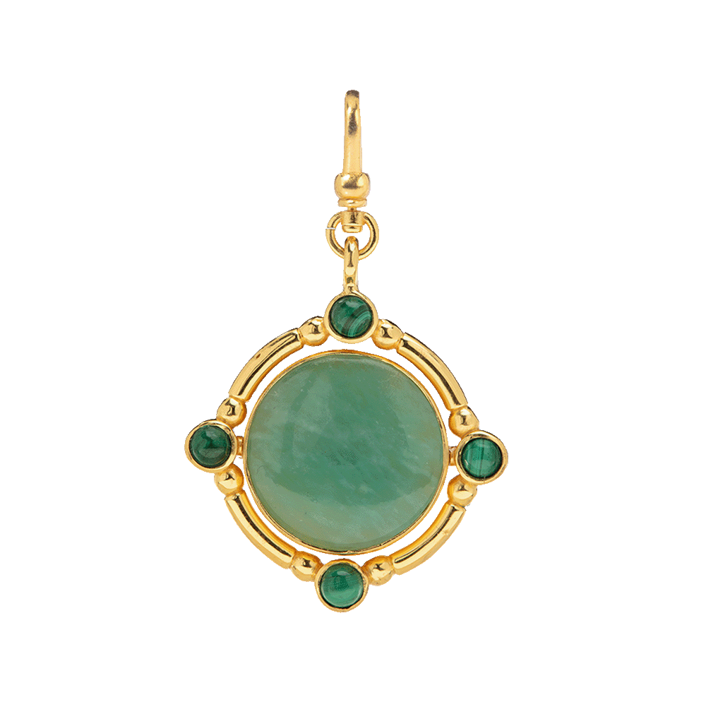 The Odette: Lizardite & Amazonite 4-in-1 Reversible/Flippable Charm