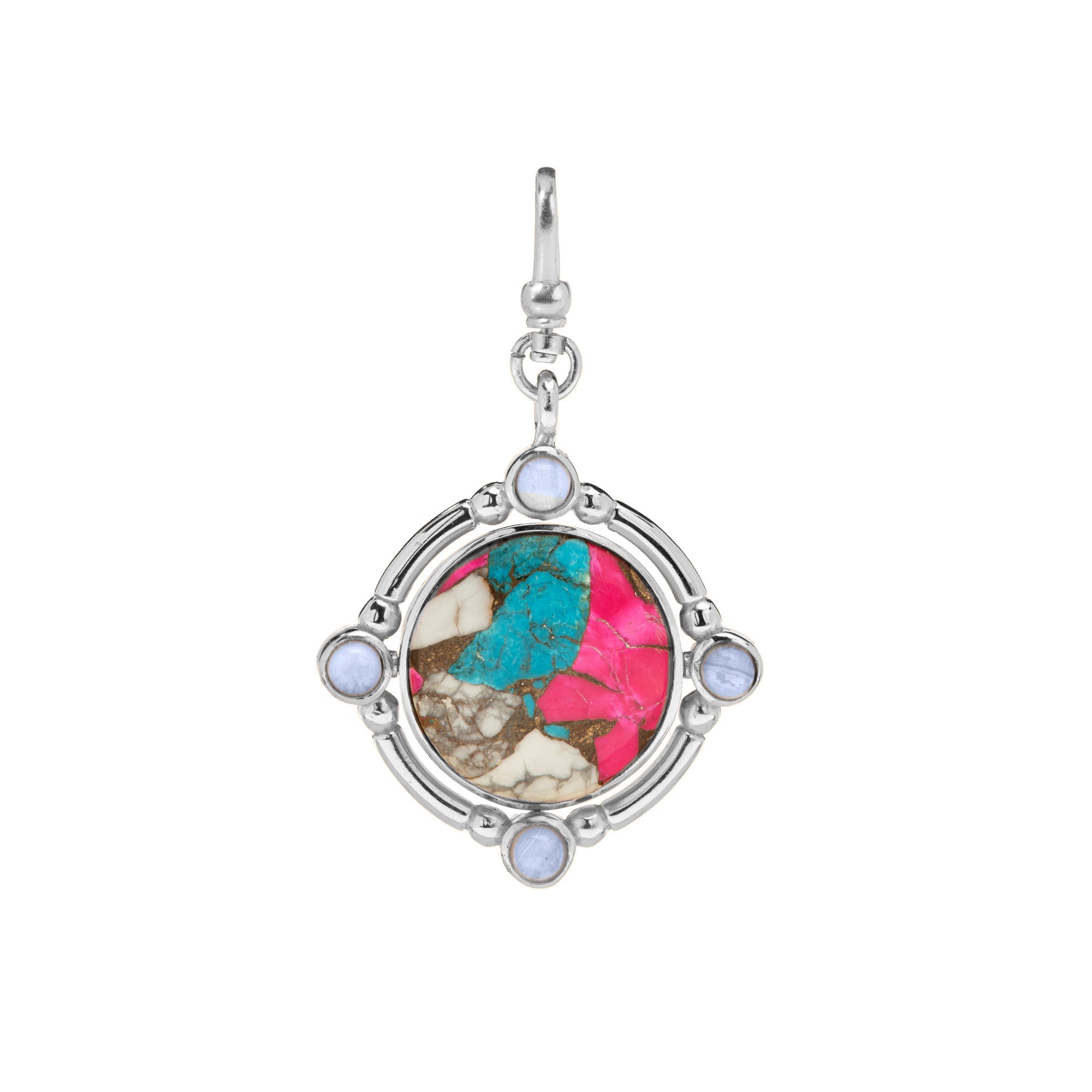 The Odette: Turquoise & Compressed Stone 4-in-1 Reversible/Flippable Charm