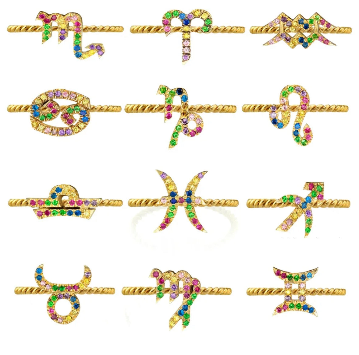 Zodiac Multi Stone Rings