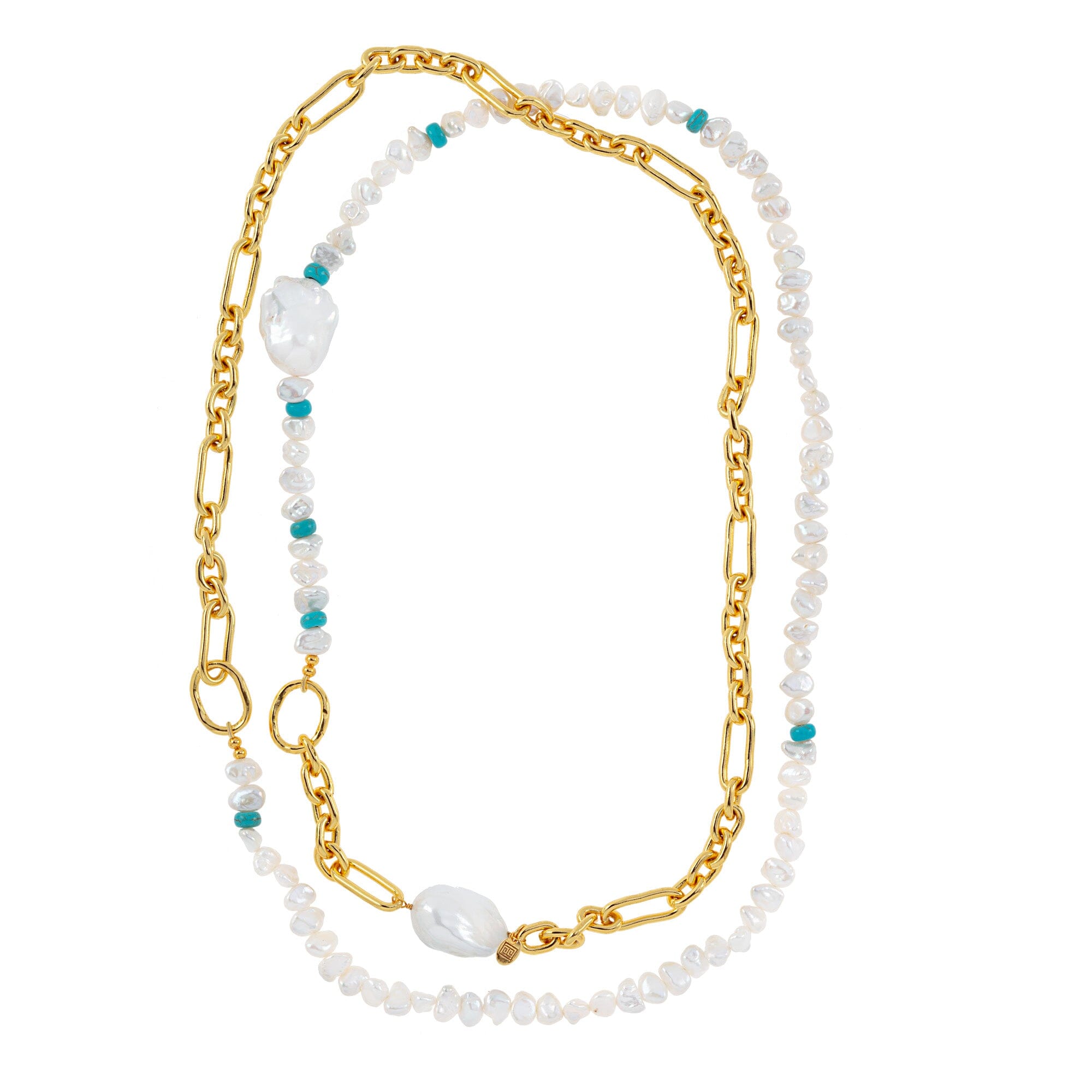 Link & Natural Pearl Necklace: The Greta