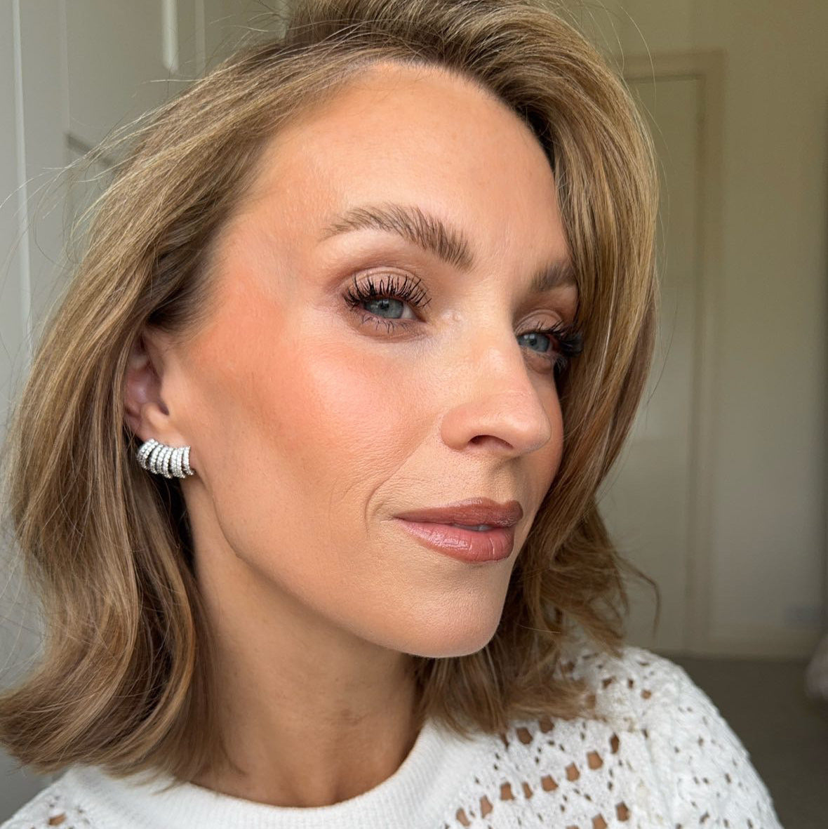 The Johanna: White Topaz Aligned Climber Earrings