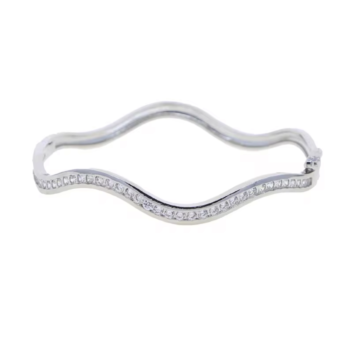 Thin White Topaz Bangle: The Christy