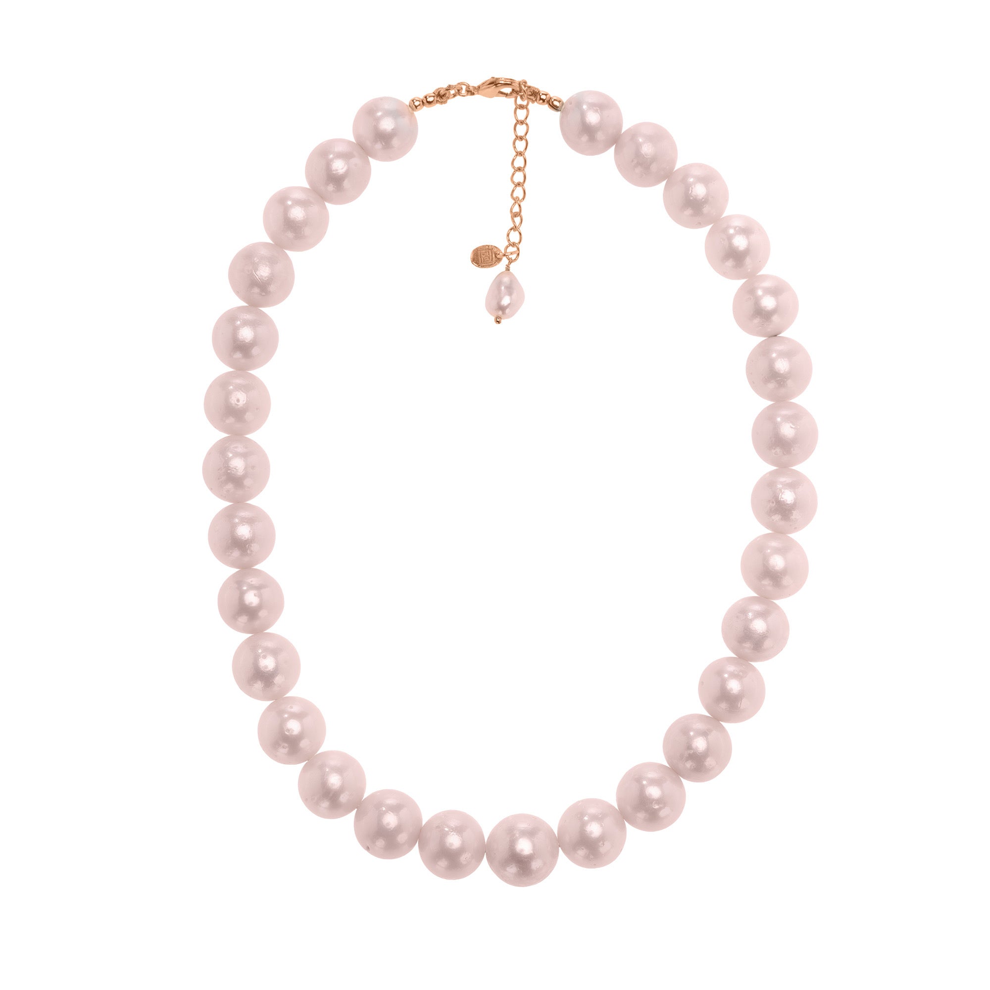 Large Round Freshwater Pink Pearl Necklace: The Madeline