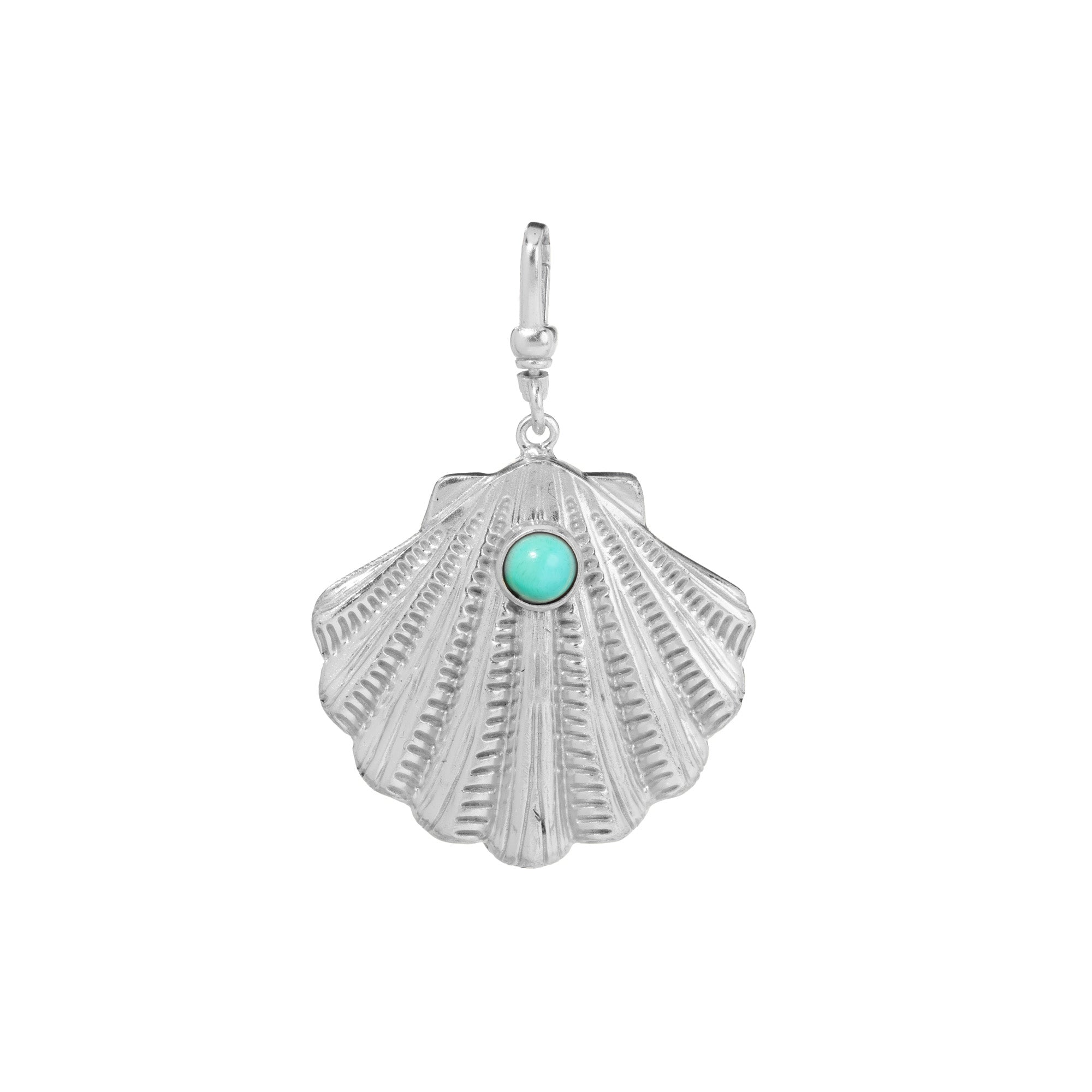 The Ariel: Turquoise & Pearl Reversible Shell Charm