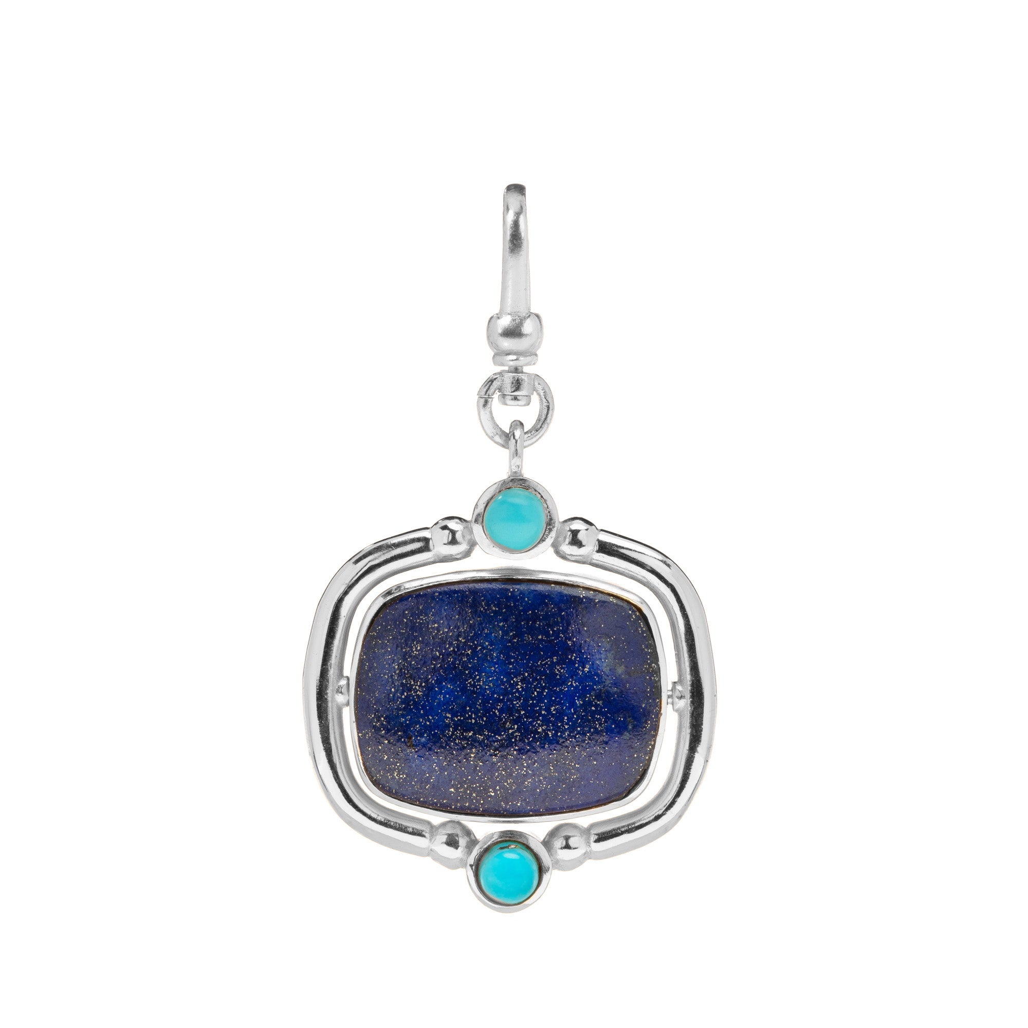 The Odette: 4-in-1 Cushion Gemstone Charm (Lapis Lazuli and Pink Opal)