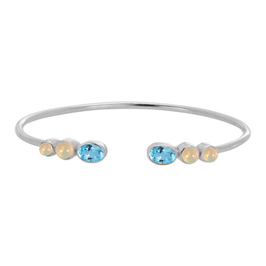 Personalised Birthstone Cuff (6 Gemstones)
