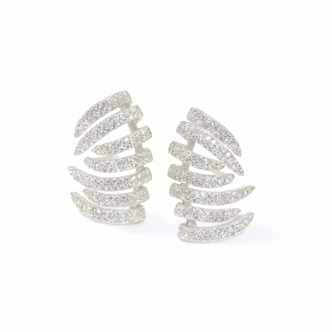 The Kirby: Cubic Zirconia Climber Earrings: