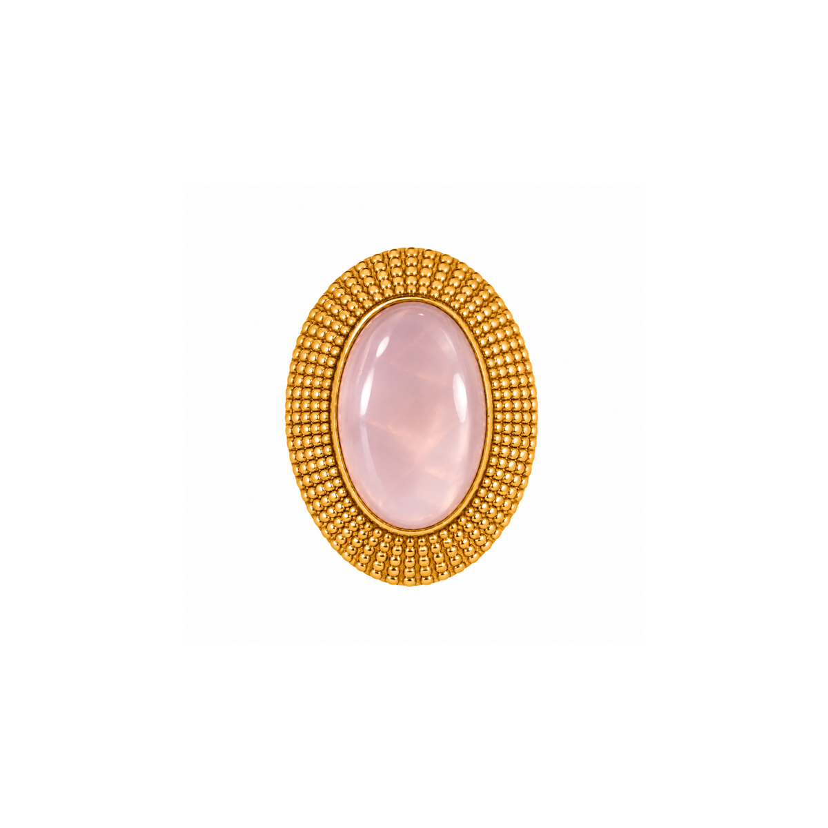 Small Oval Pink Chalcedony Ring: The Cleopatra