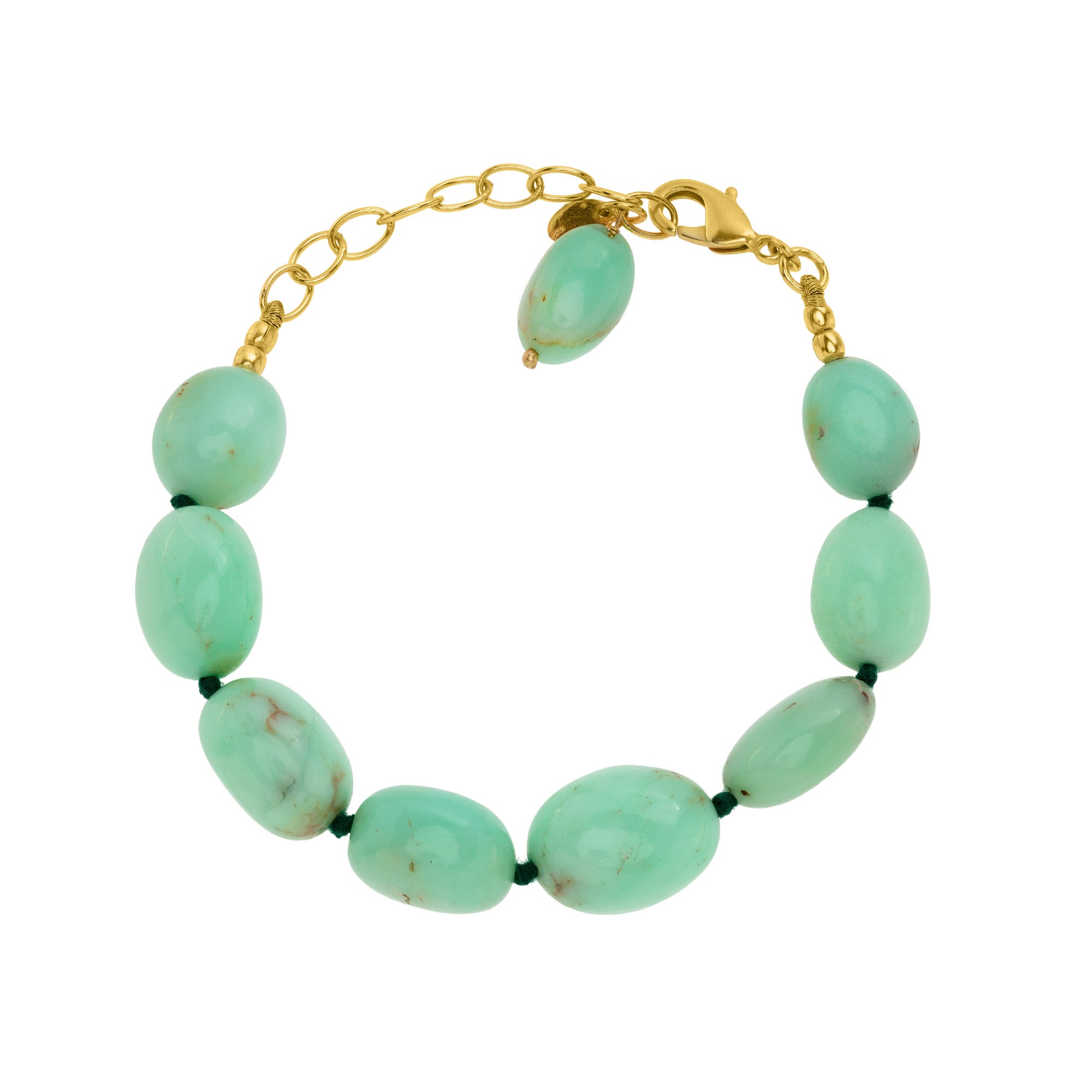 Natural, Tumbled Australian Chrysoprase Bracelet: The Karin