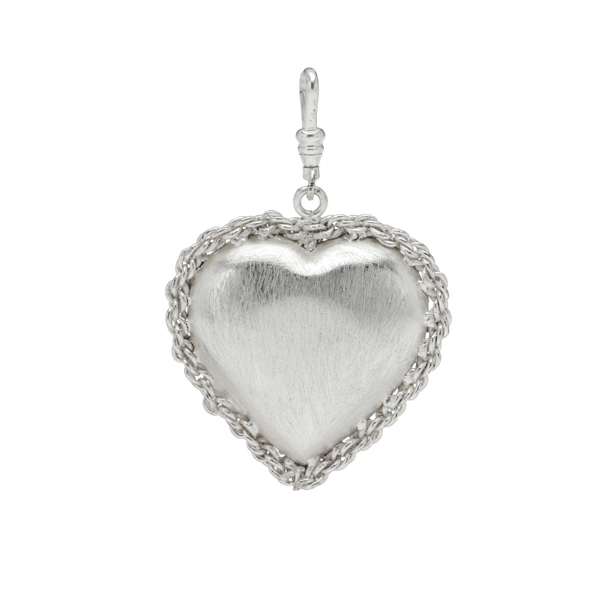 Brushed Puffy Heart With Braid Border