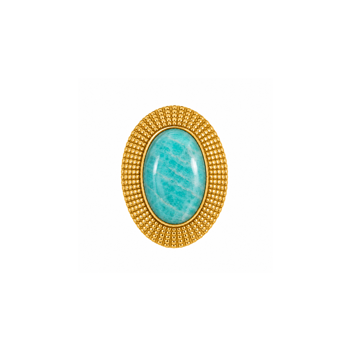 Small Oval Amazonite Ring: The Cleopatra
