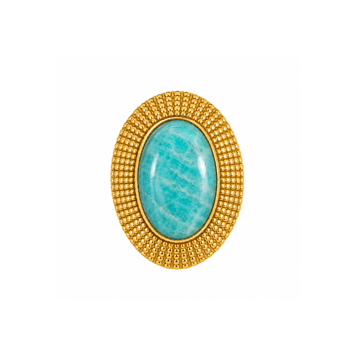 Large Oval Amazonite Ring: The Cleopatra