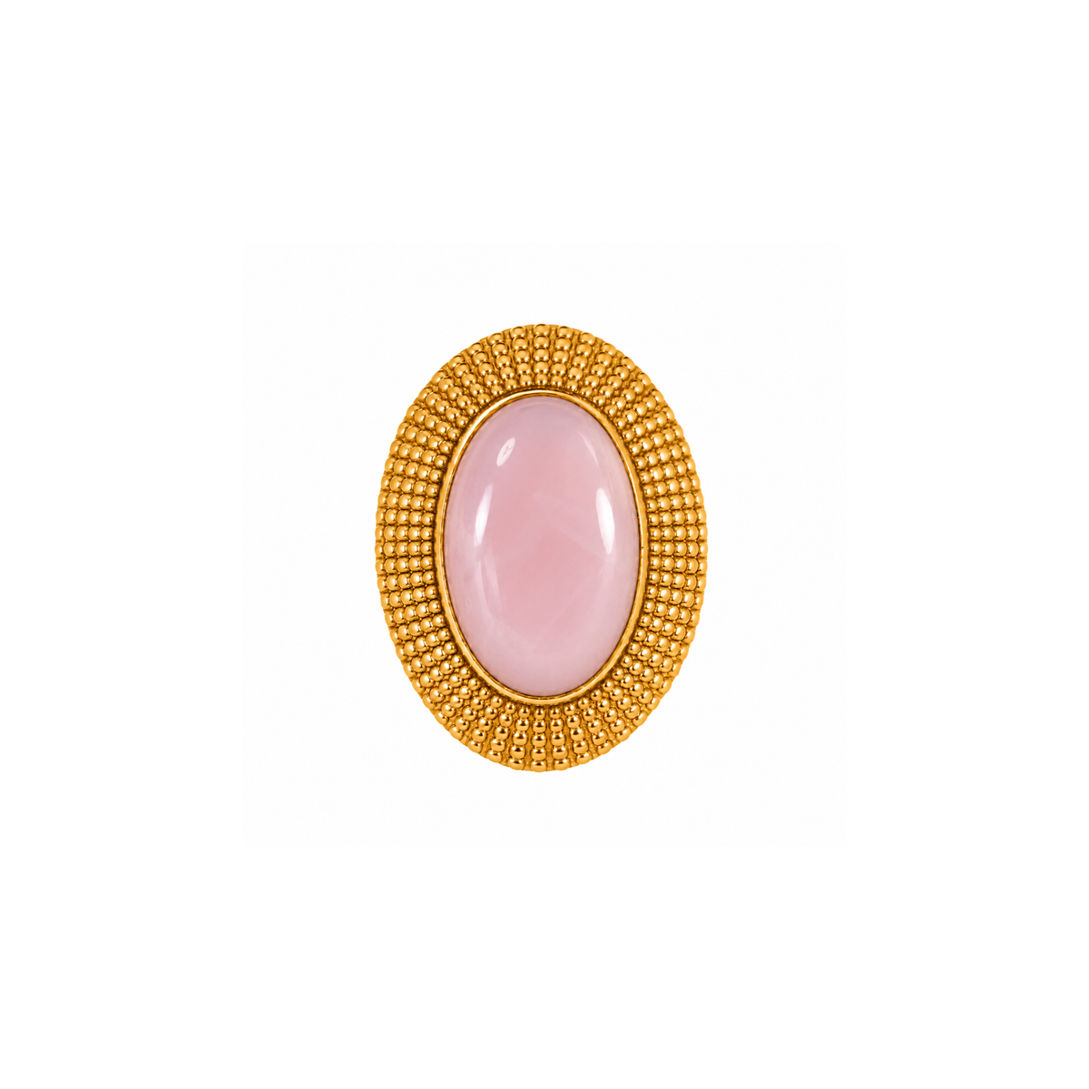 Small Oval Pink Opal Ring: The Cleopatra
