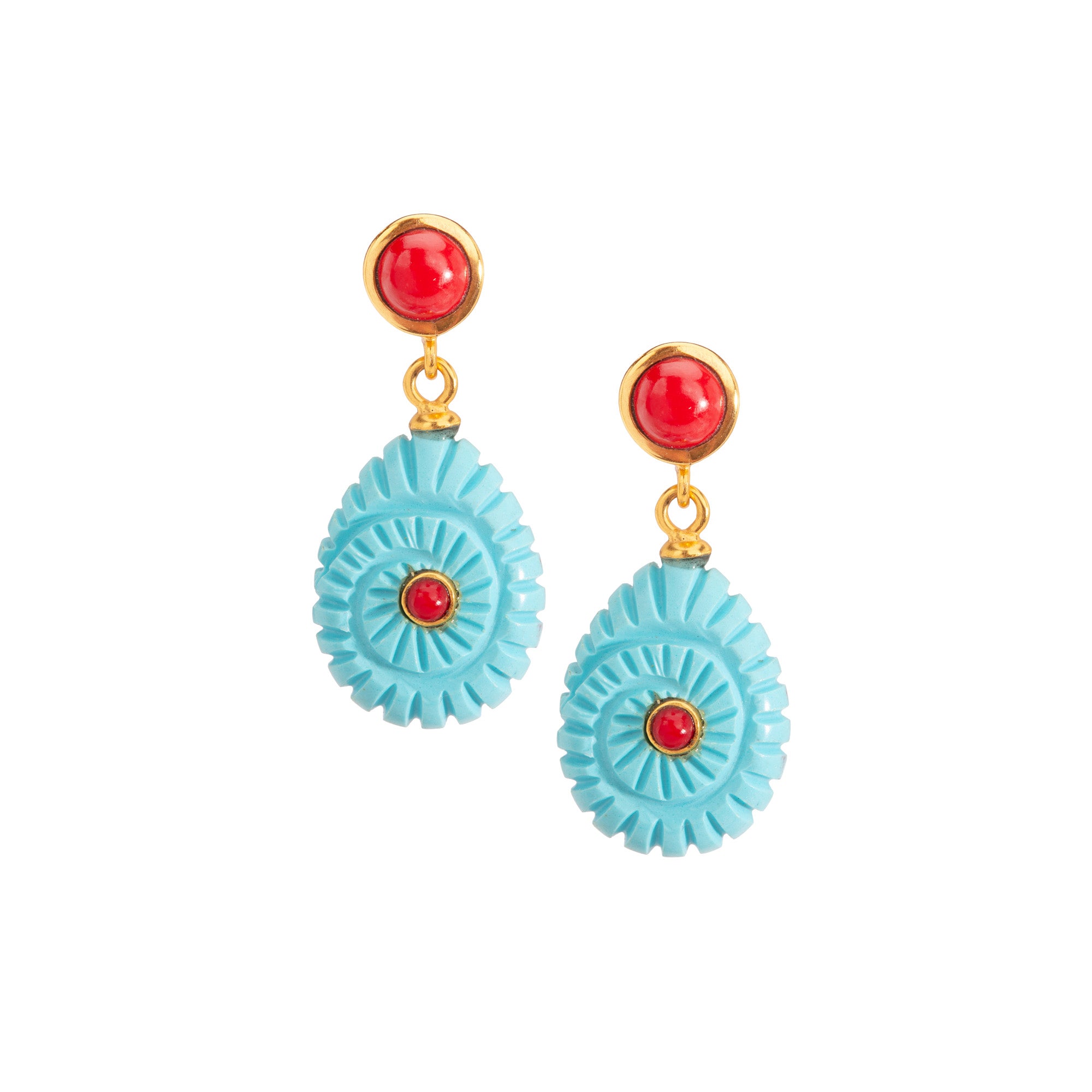 Carved Ammonite Shell Earrings: The Malia