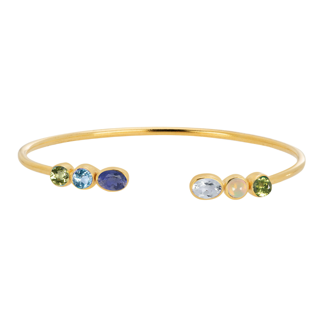 Personalised Birthstone Cuff (6 Gemstones)