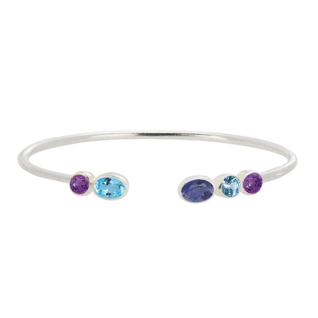 Personalised Birthstone Cuff (5 Gemstones)