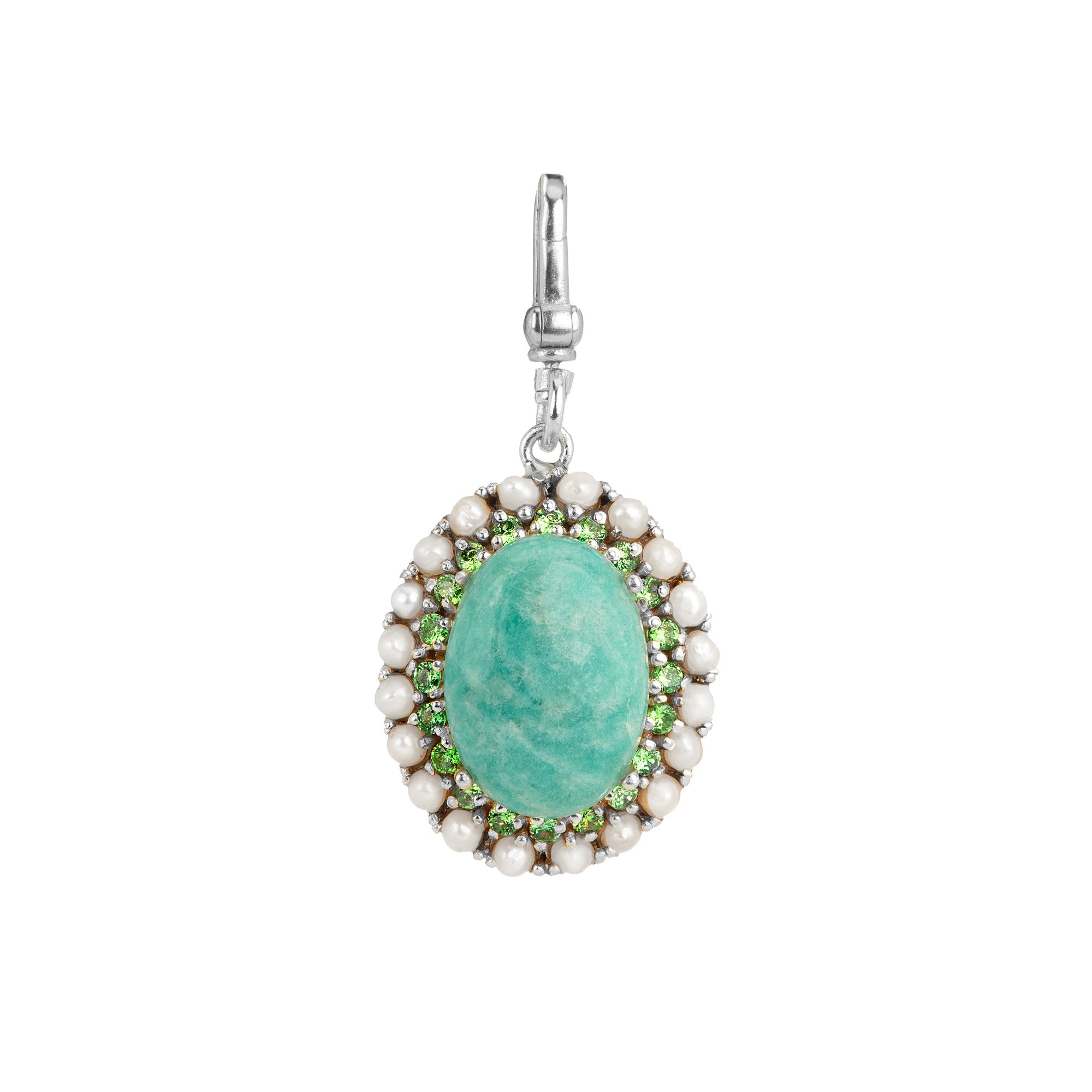 The Catherine: Gemstone Oval Charm