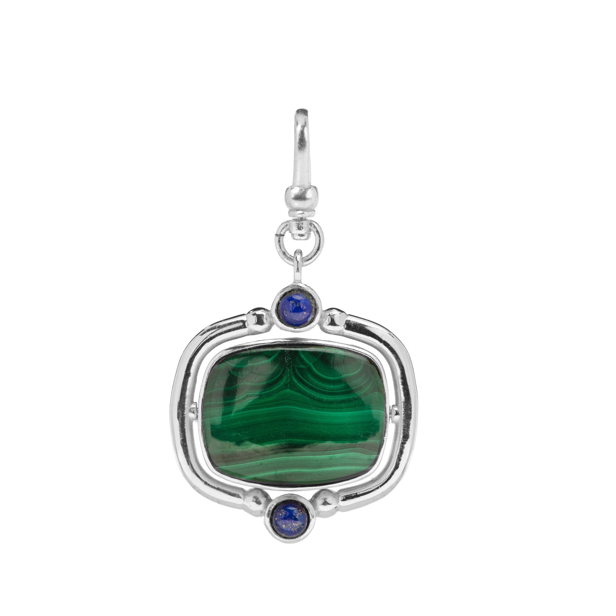 The Odette: 4-in-1 Cushion Gemstone Charm (Malachite and Amazonite)