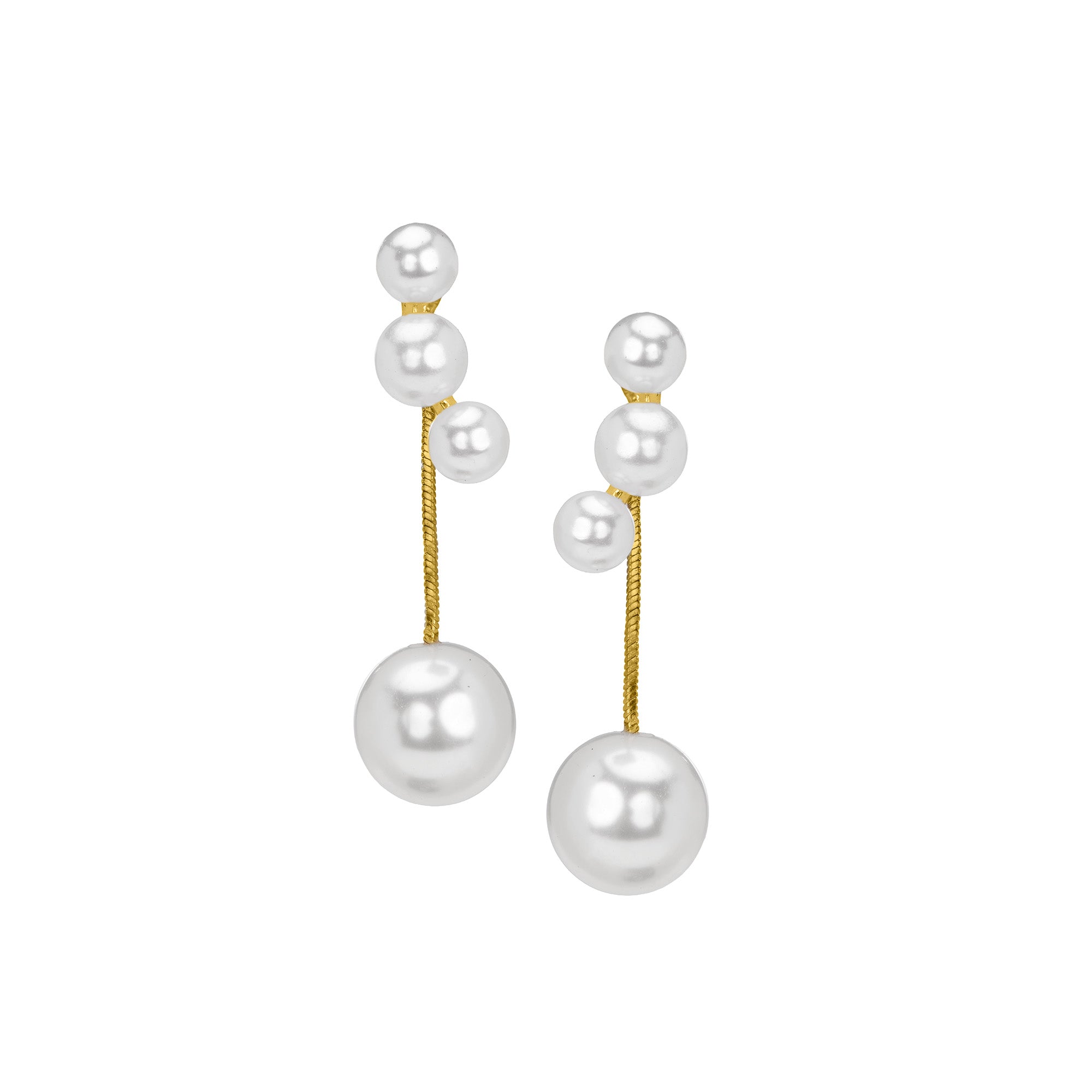 Pearl Climber and Pearl Drop earrings: The Portia