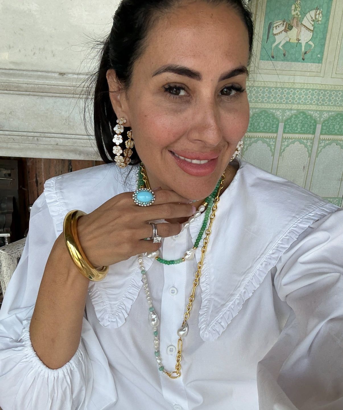 Link & Natural Pearl Necklace: The Greta