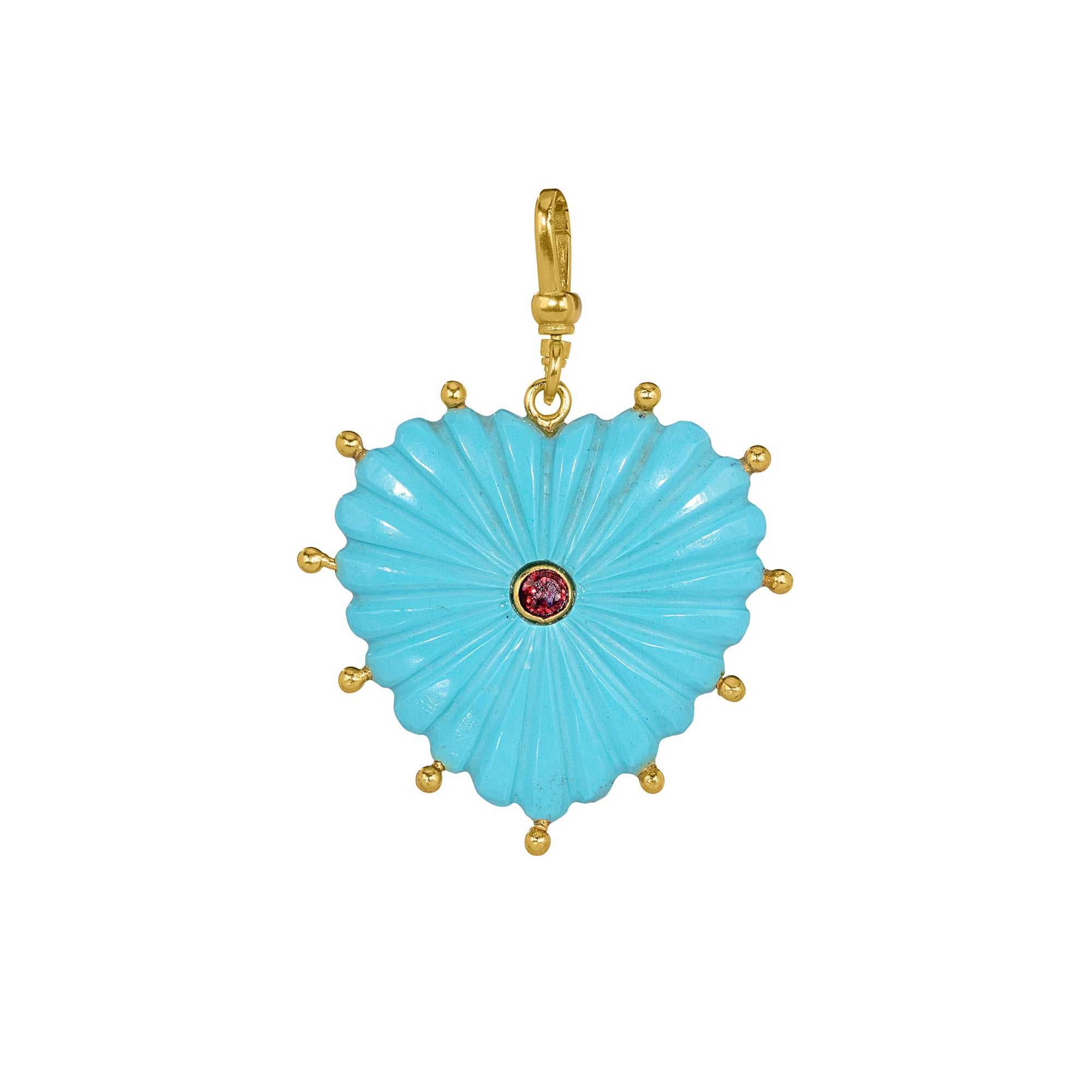 The Mabel: Reversible Carved Turquoise Heart