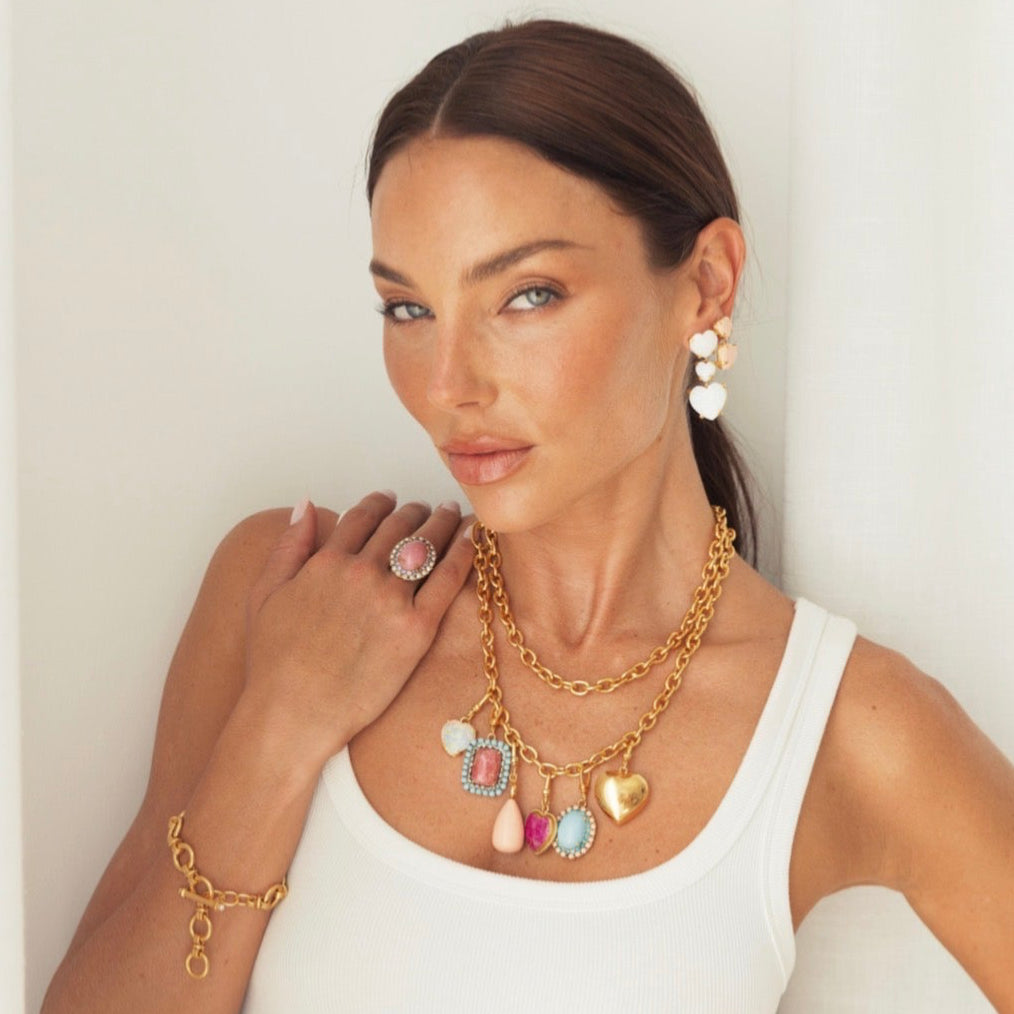 The Melody: Large Pink & Coral Drop Charm