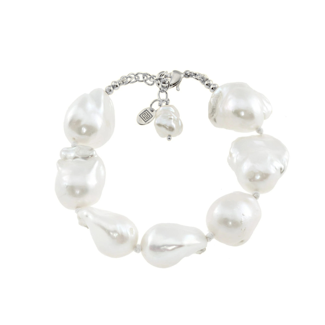 The Elizabeth: White Baroque Pearl Bracelet