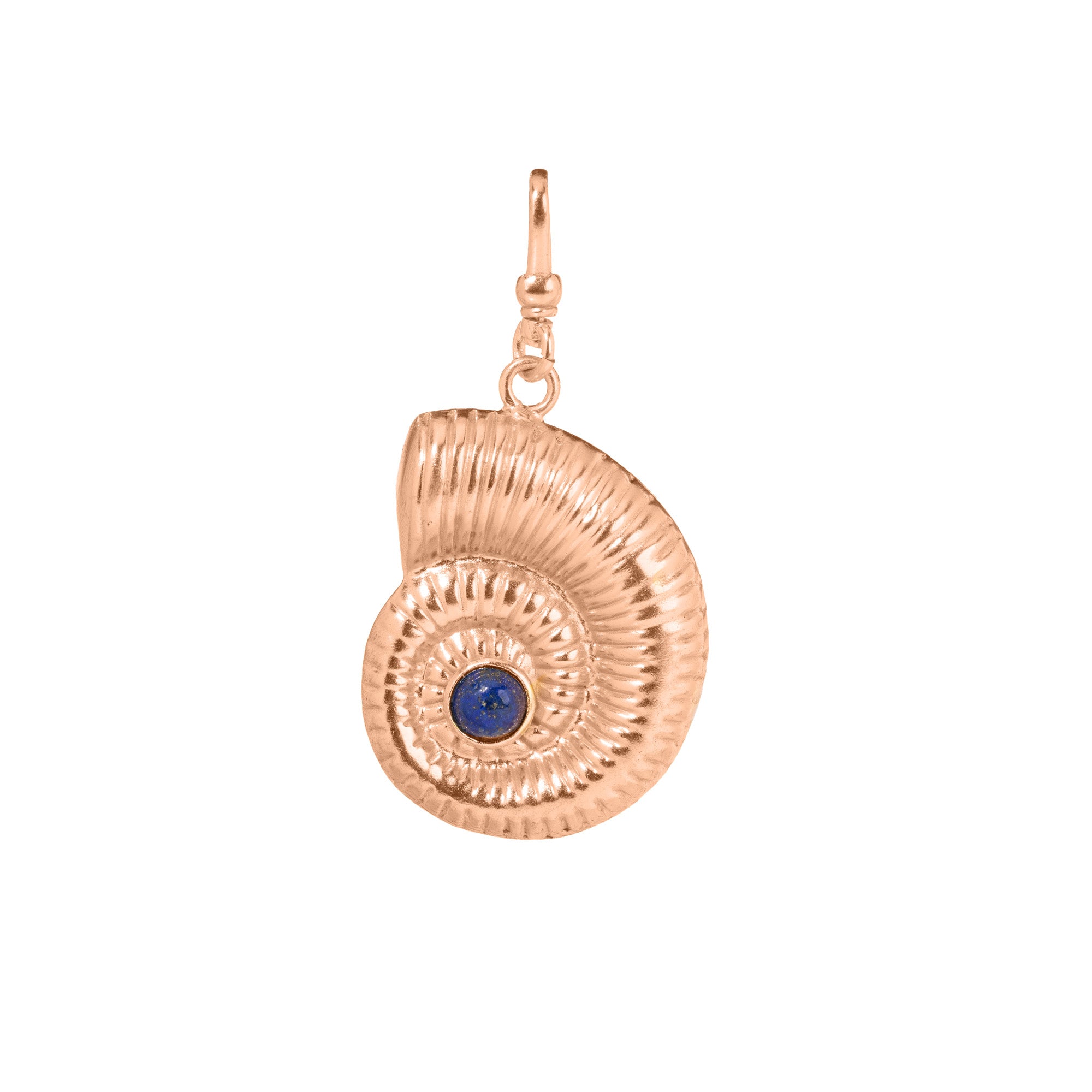 The Aurora: Reversible Ammonite Gold Shell (Lapis & Pearl)