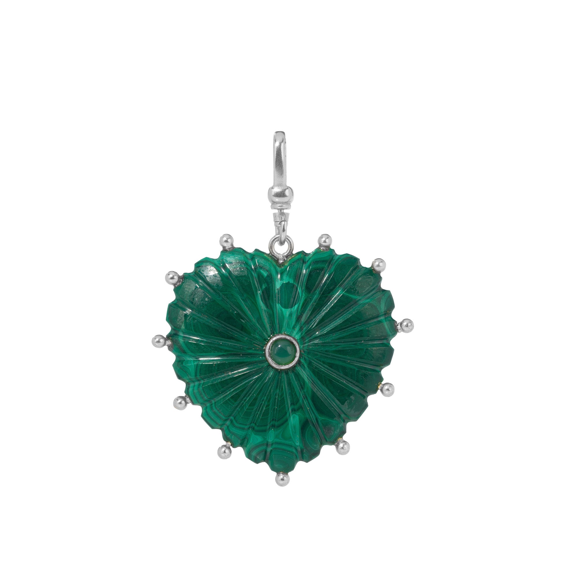 The Mabel: Reversible Carved Malachite Heart