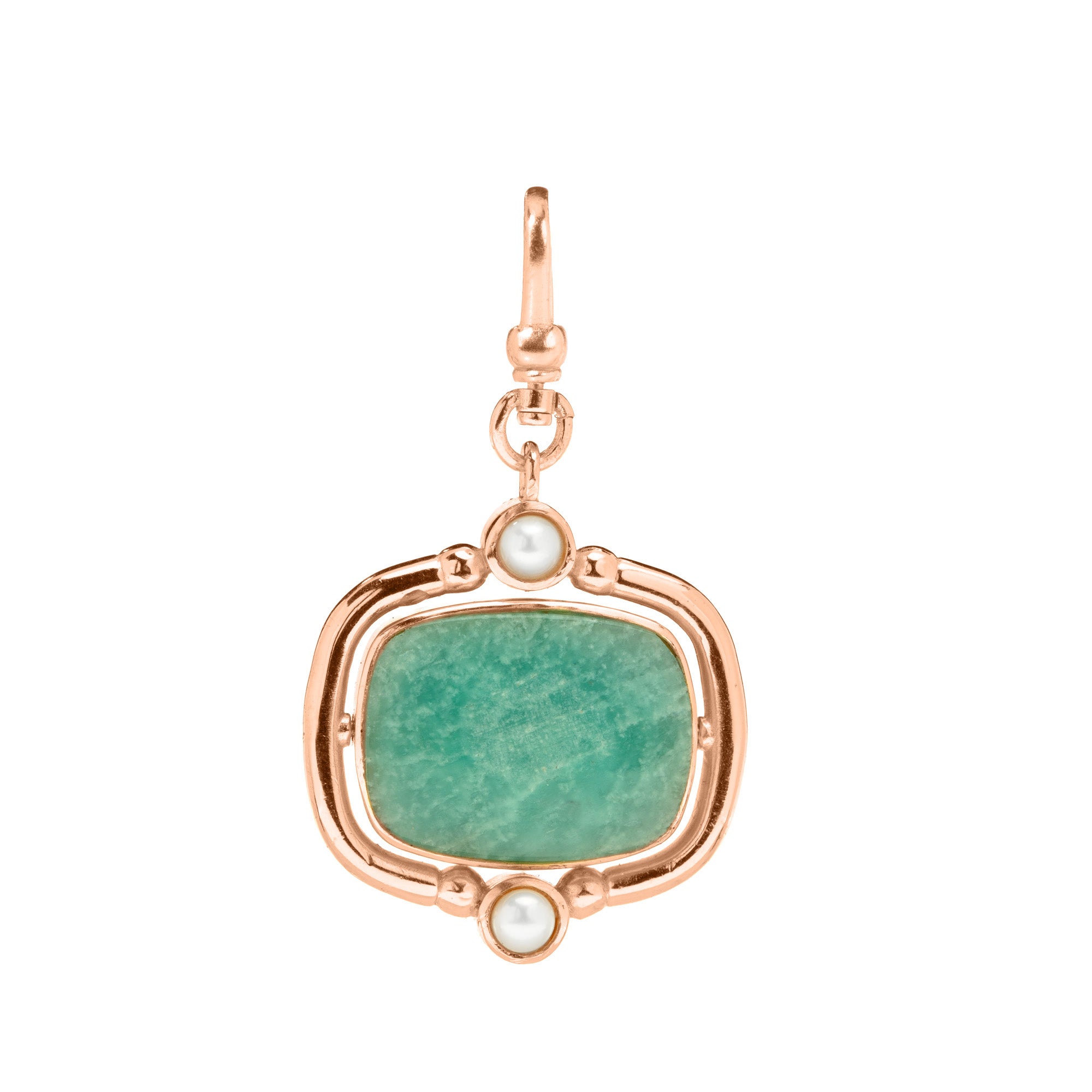 The Odette: 4-in-1 Cushion Gemstone Charm (Malachite and Amazonite)