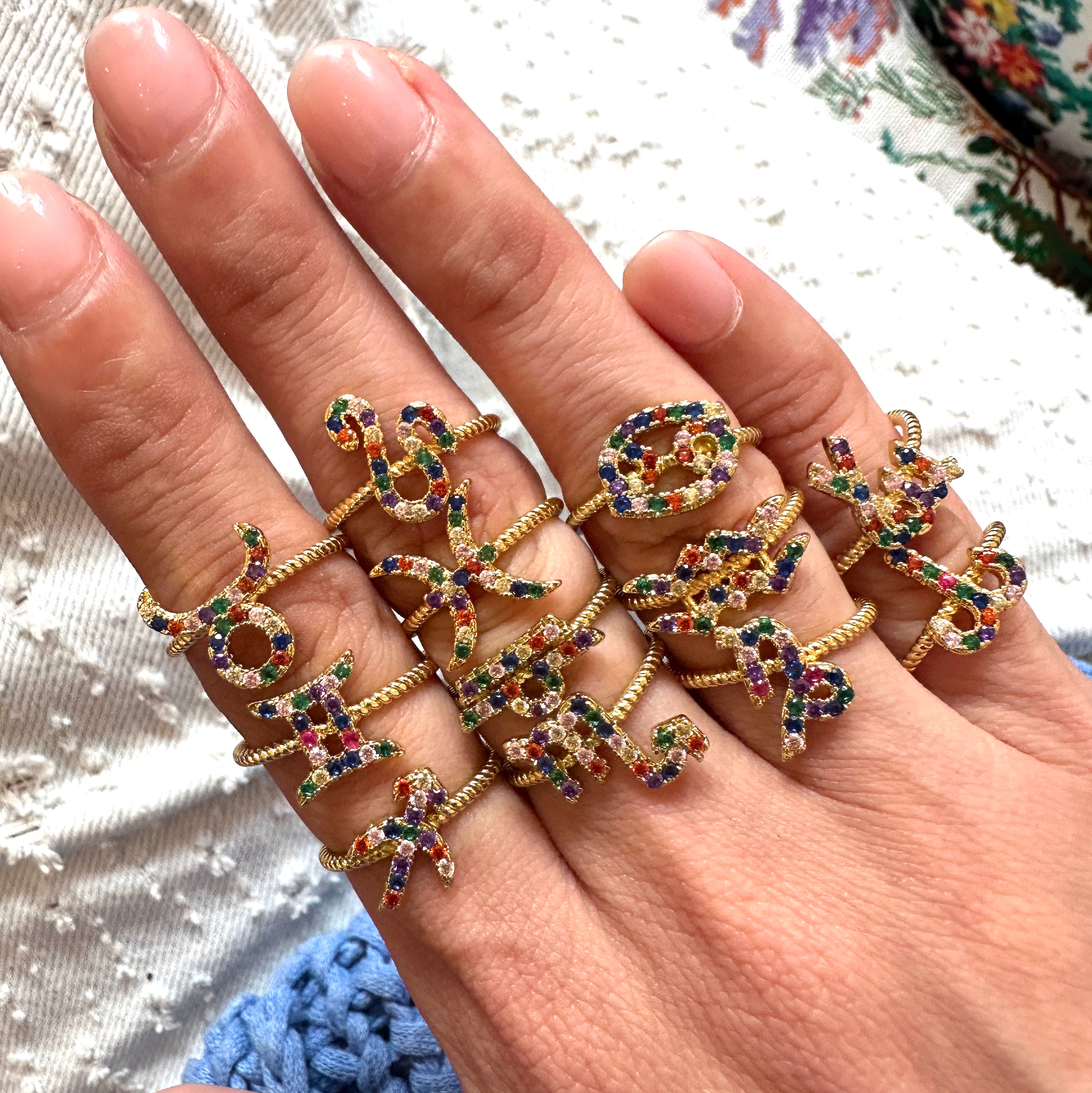 Zodiac Multi Stone Rings