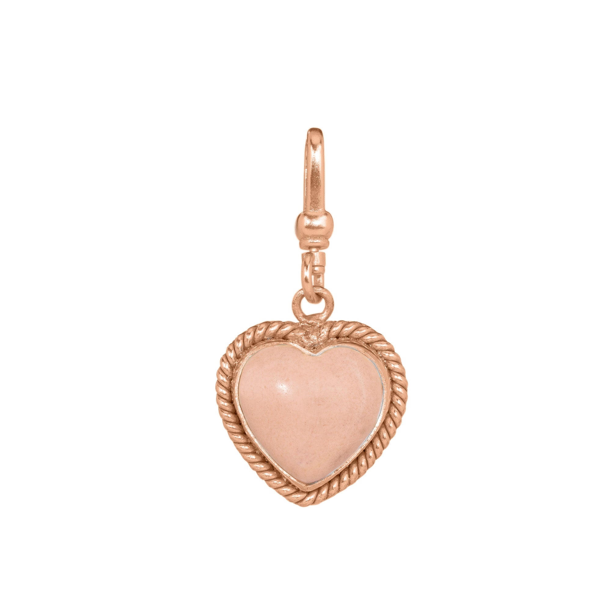 Small Pink Coral Love Heart Charm