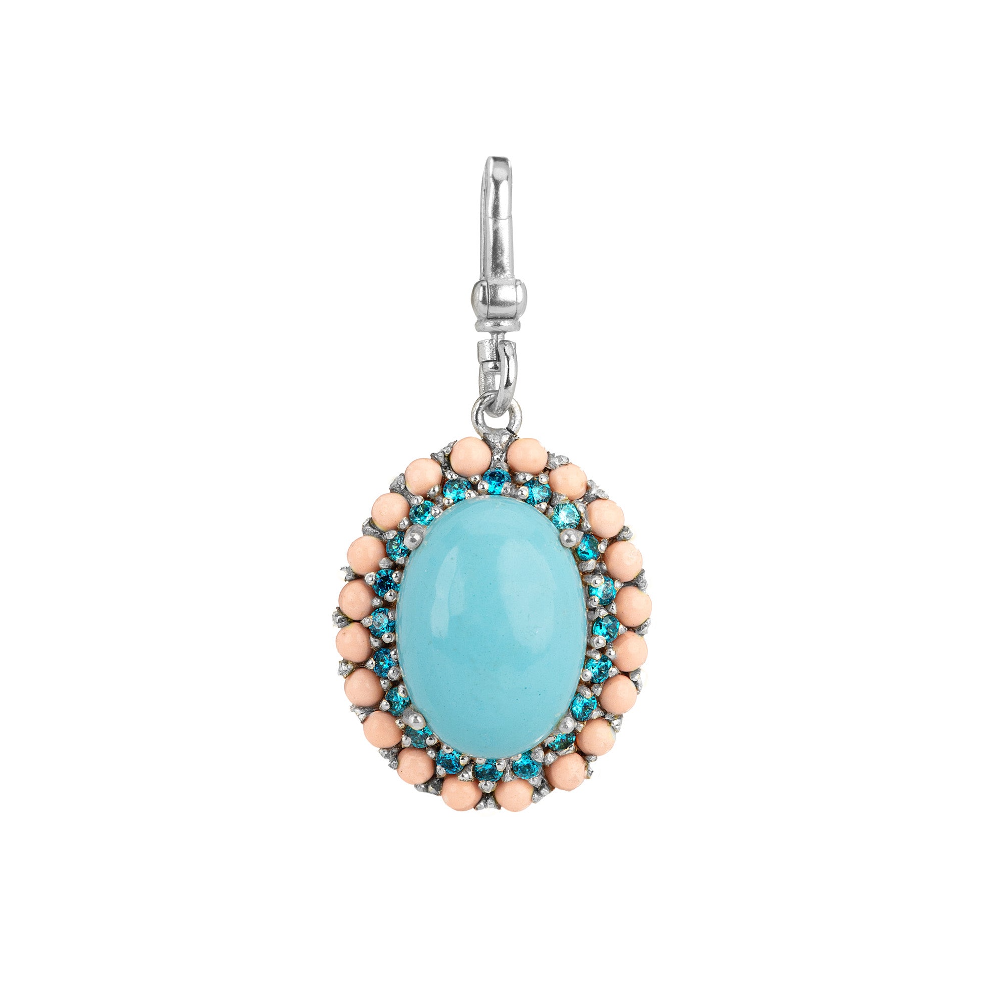 The Catherine: Gemstone Oval Charm