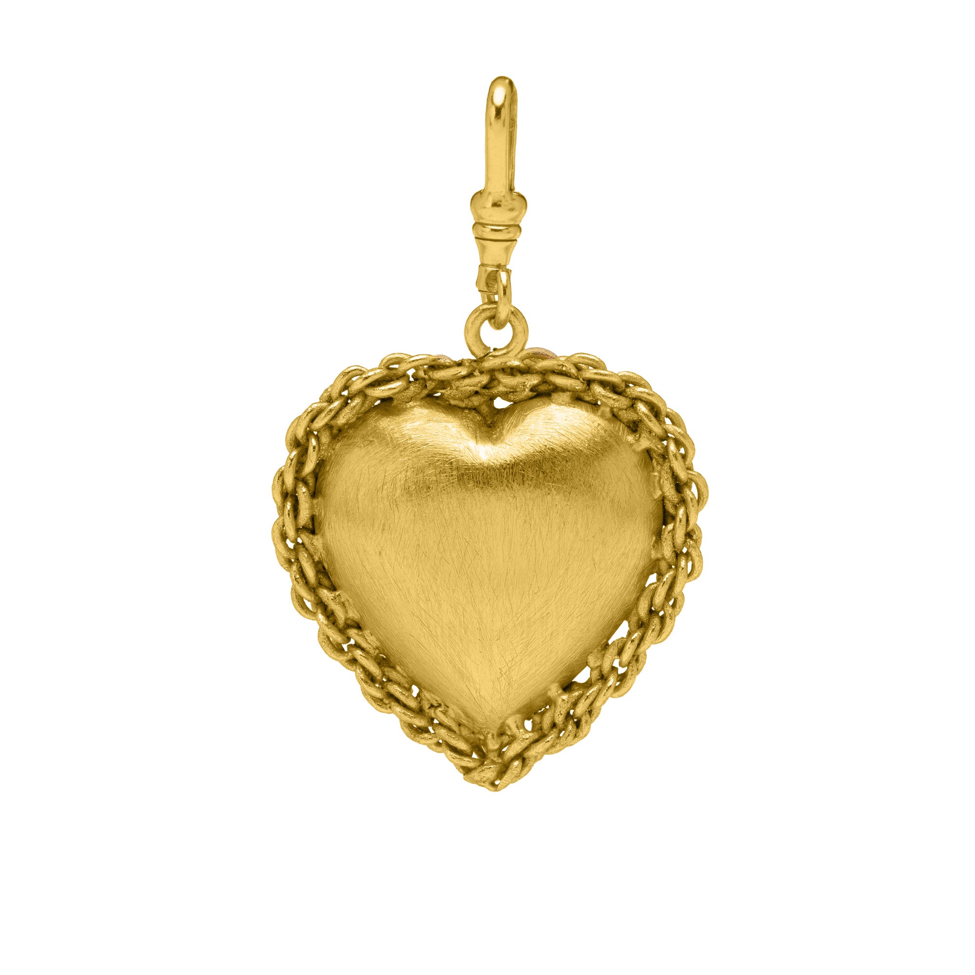 Brushed Puffy Heart With Braid Border