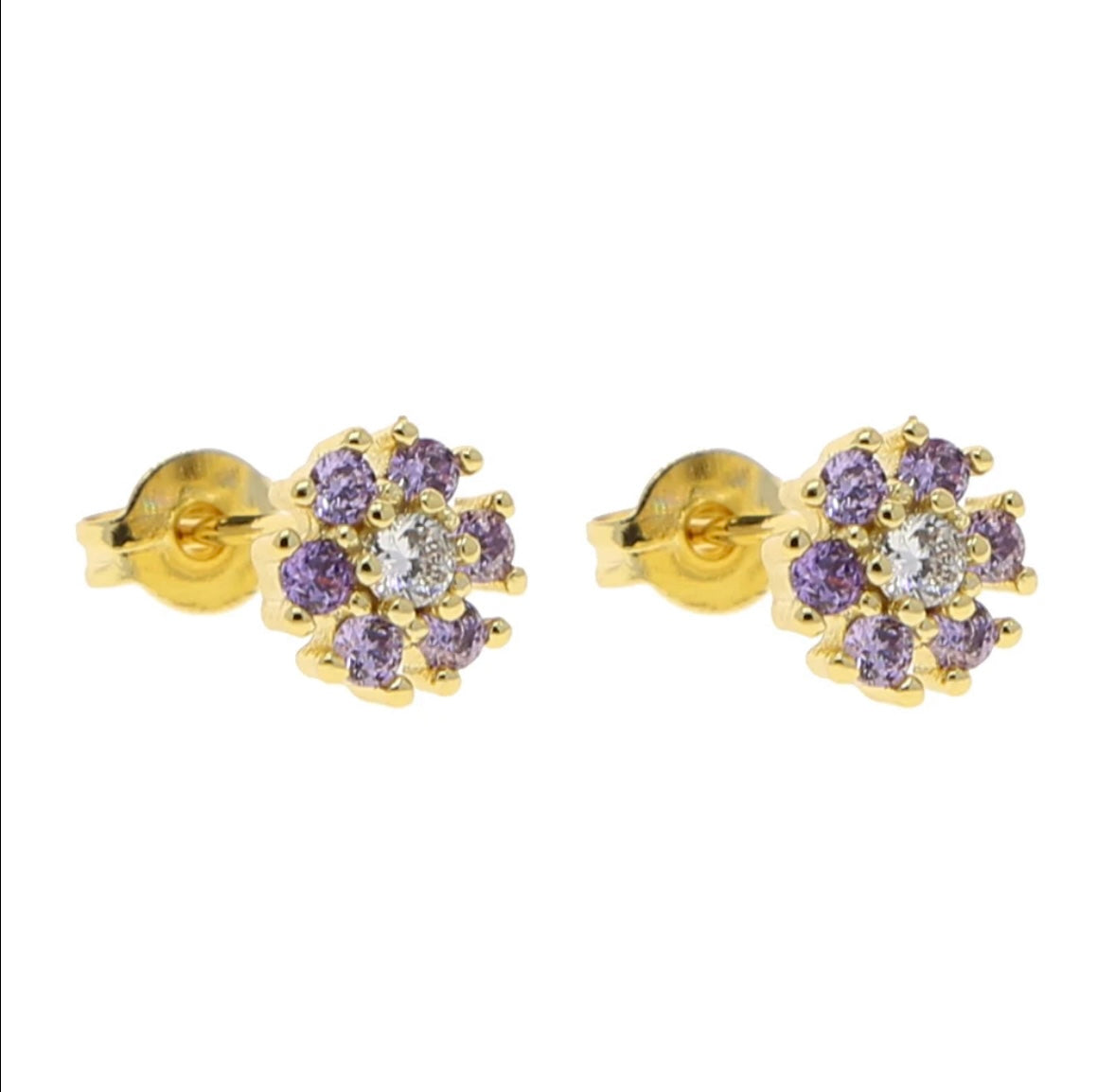 Dainty Gemstone Flower Studs: The Alysia