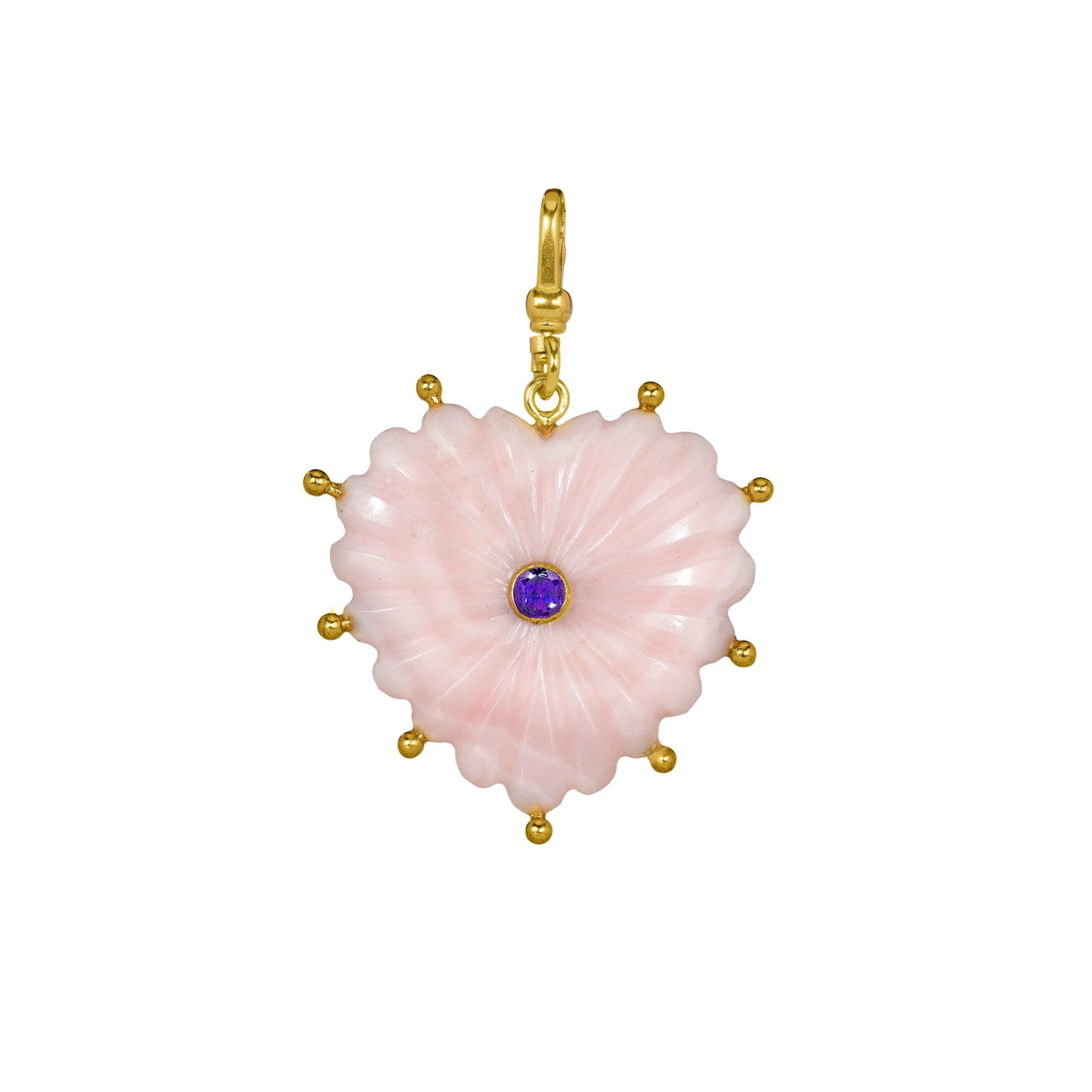 The Mabel: Reversible Carved Pink Opal Heart