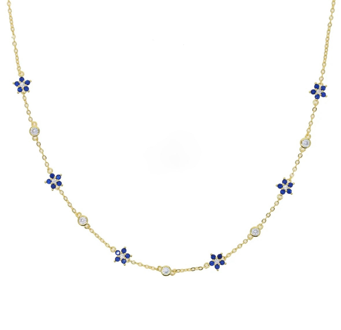 Dainty Gemstone Floral Necklace: The Miriani
