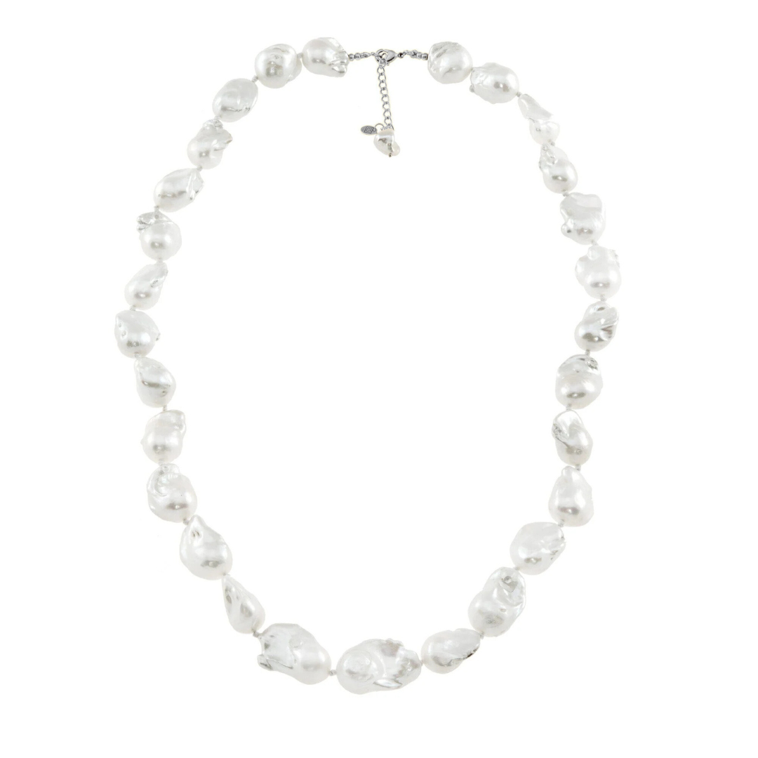 18k Gold Vermeil Natural Baroque Pearl Necklace: The Catarina
