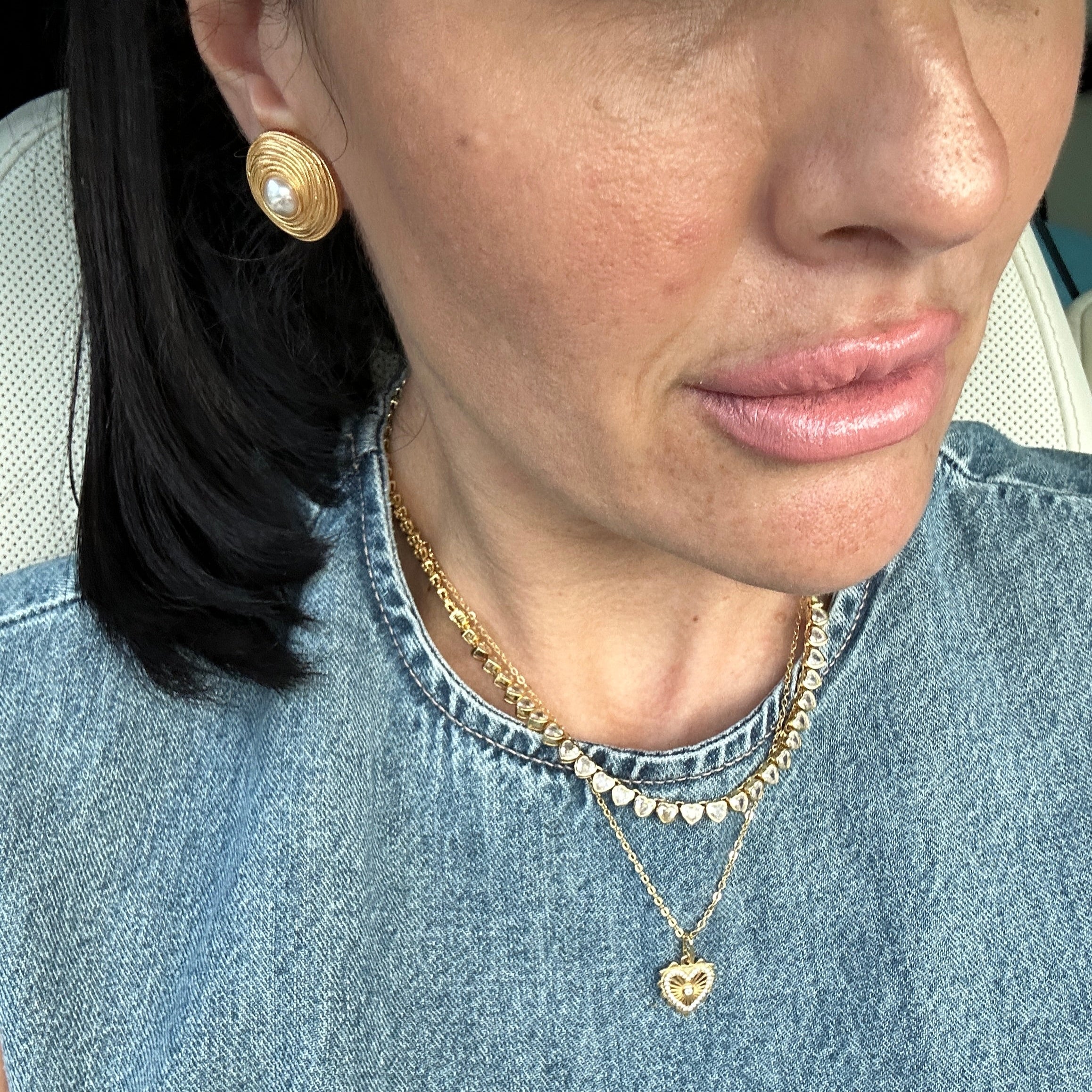 White Topaz Love Heart Necklace: The Arlette