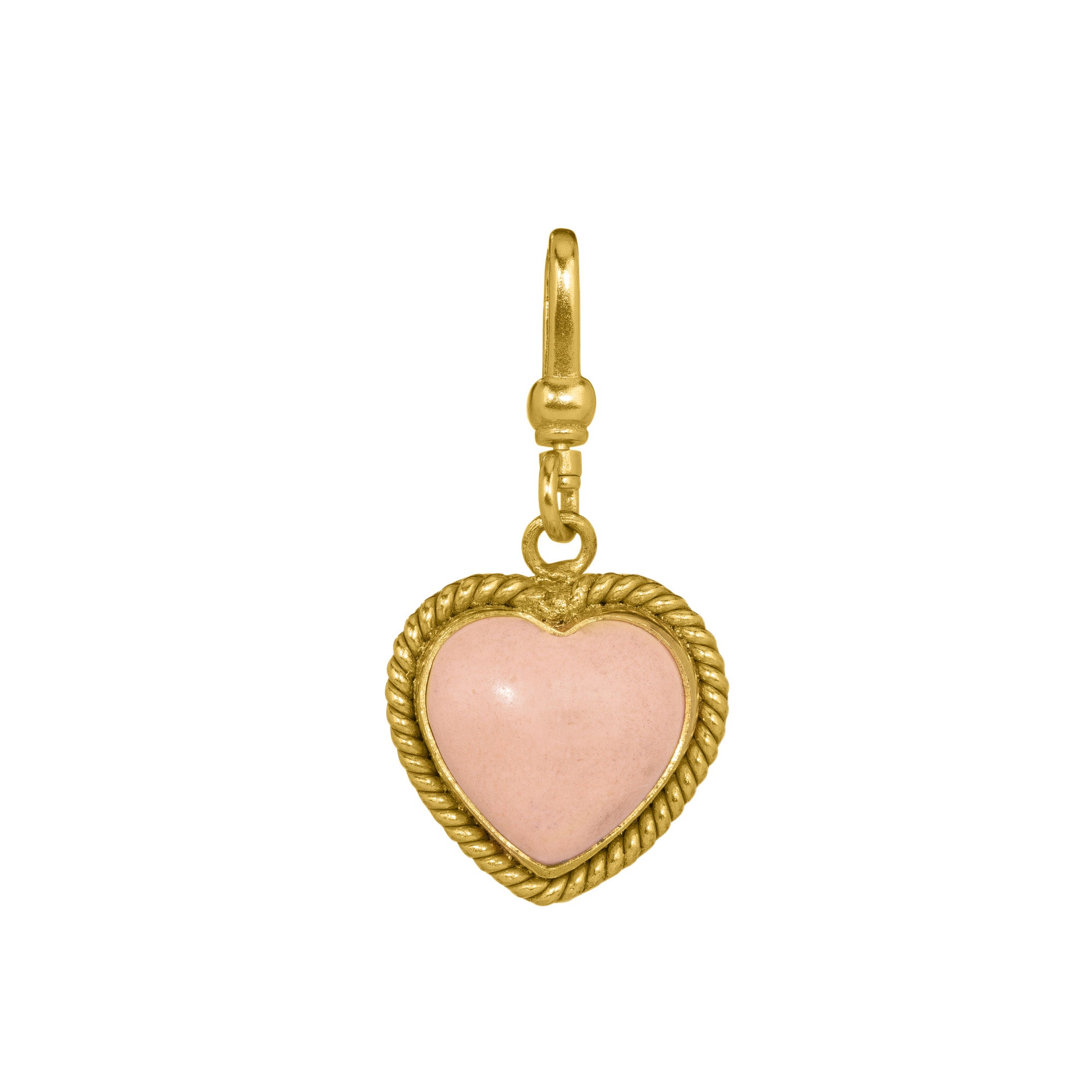 Small Pink Coral Love Heart Charm