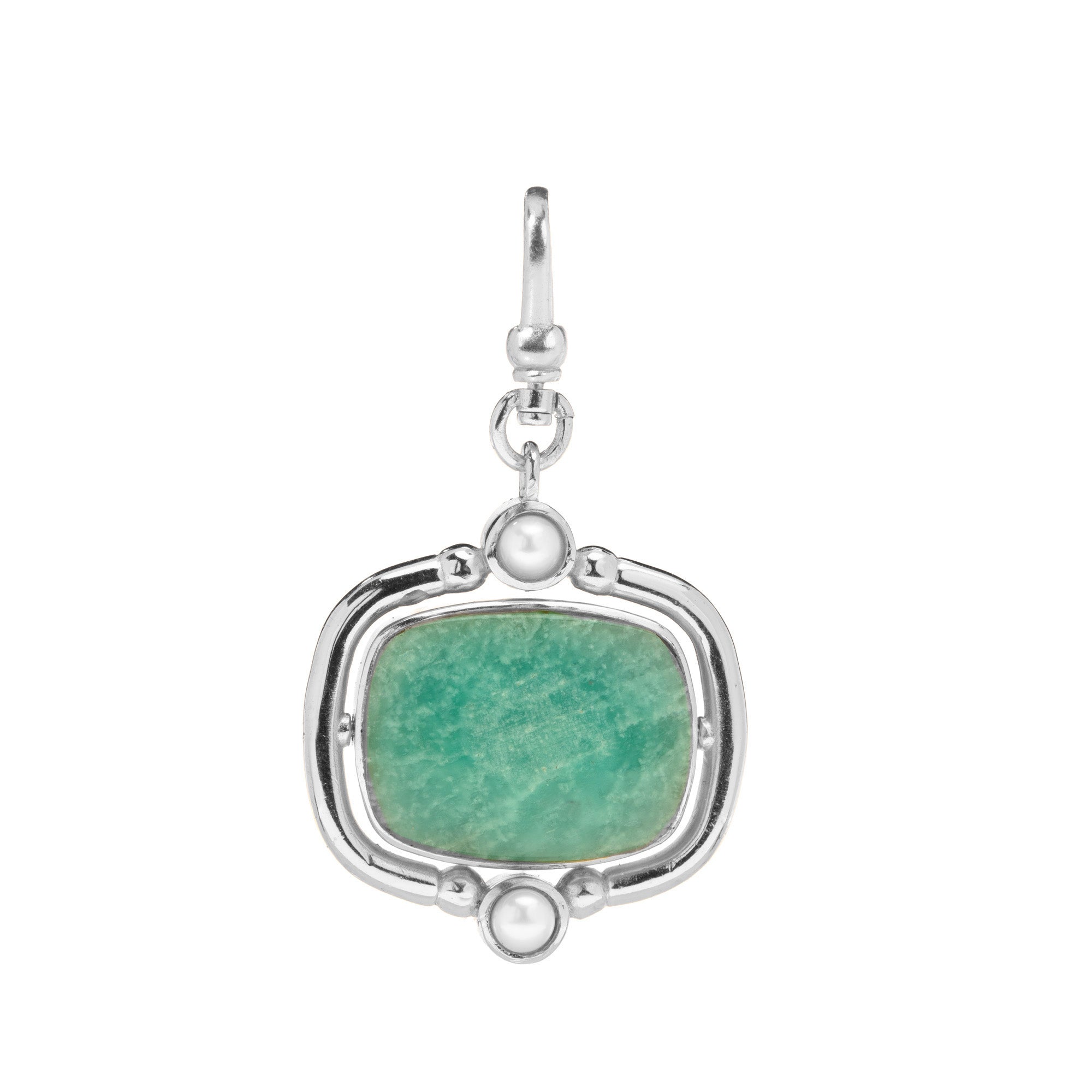 The Odette: 4-in-1 Cushion Gemstone Charm (Malachite and Amazonite)