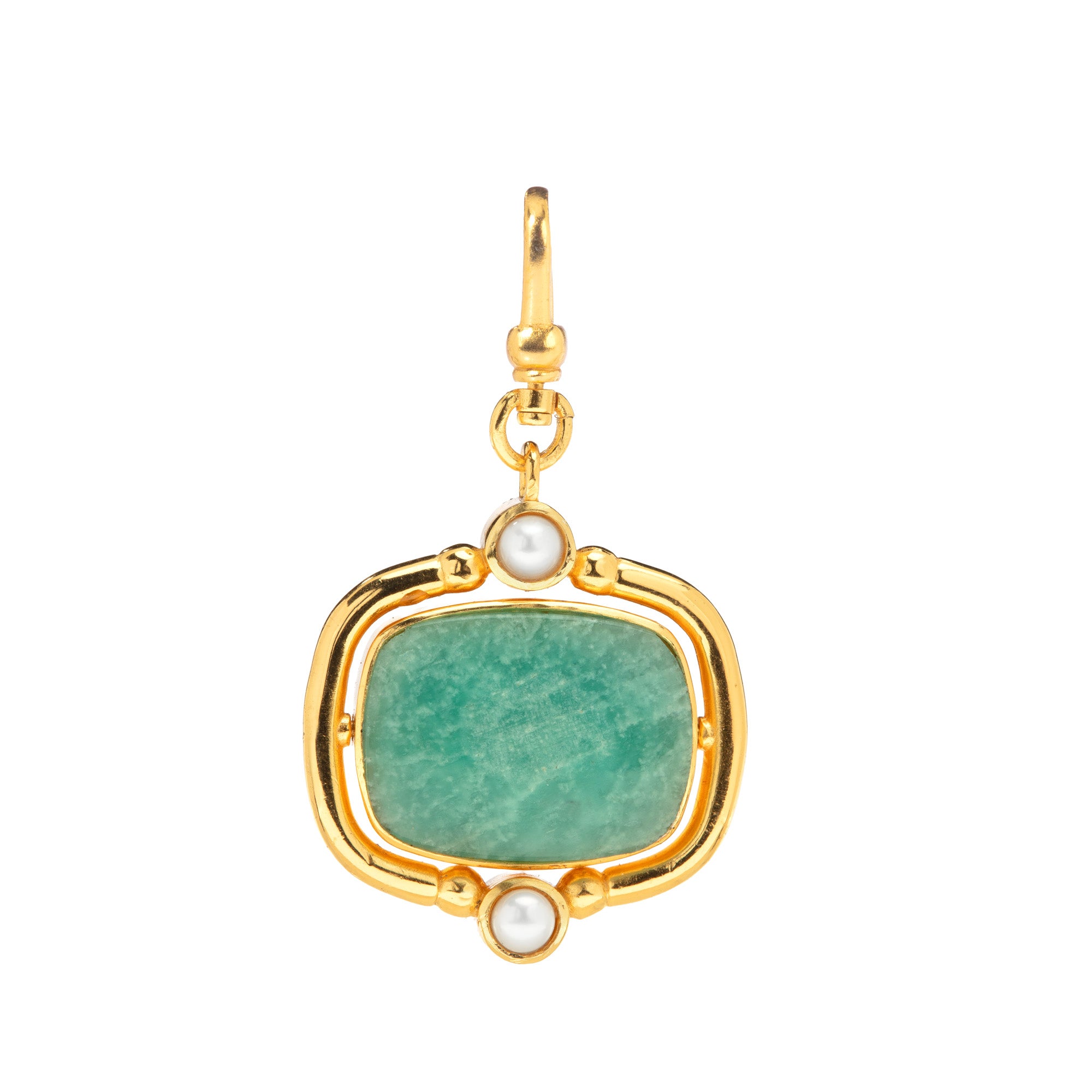 The Odette: 4-in-1 Cushion Gemstone Charm (Malachite and Amazonite)