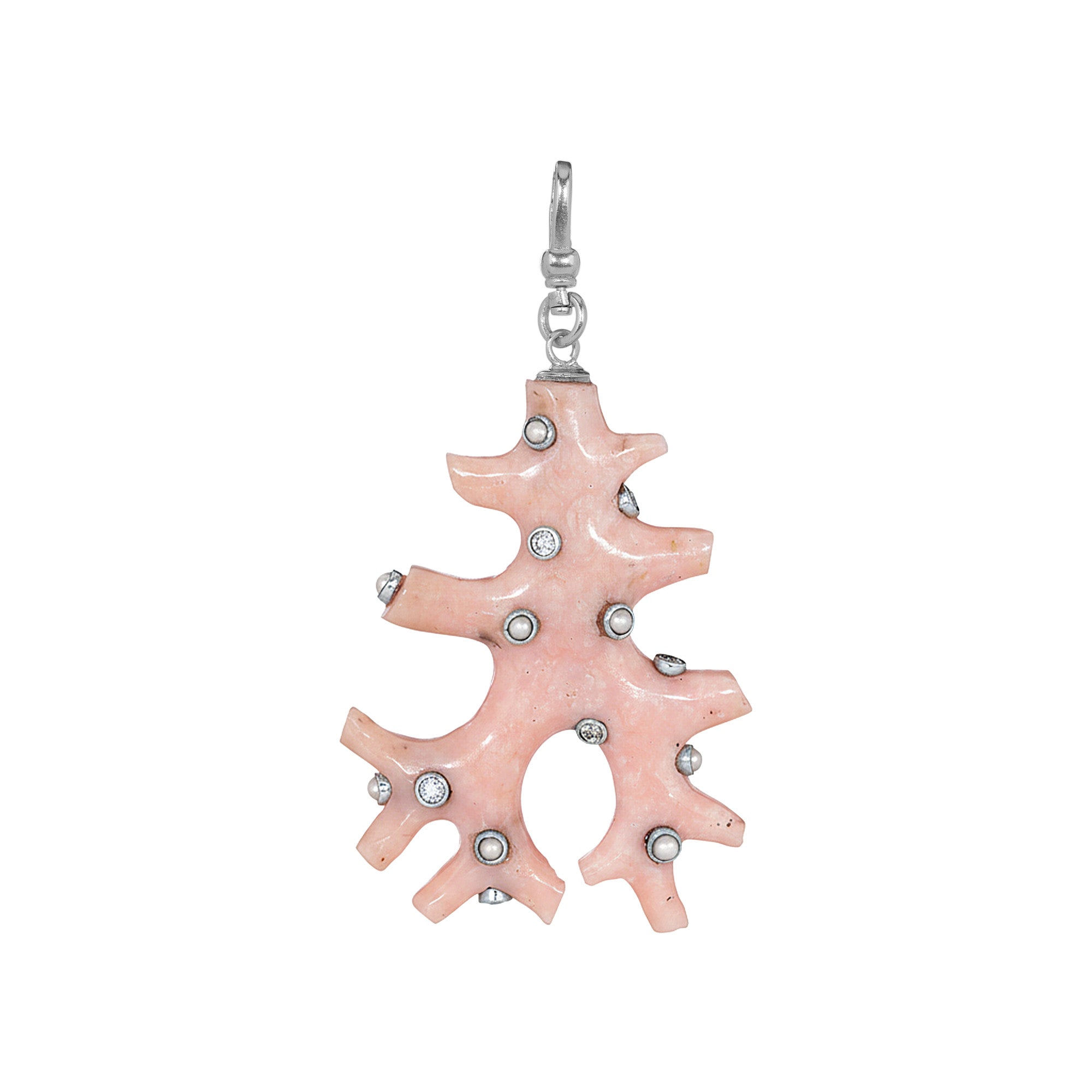 The Coralie: Peruvian Pink Opal Coral Branch Charm