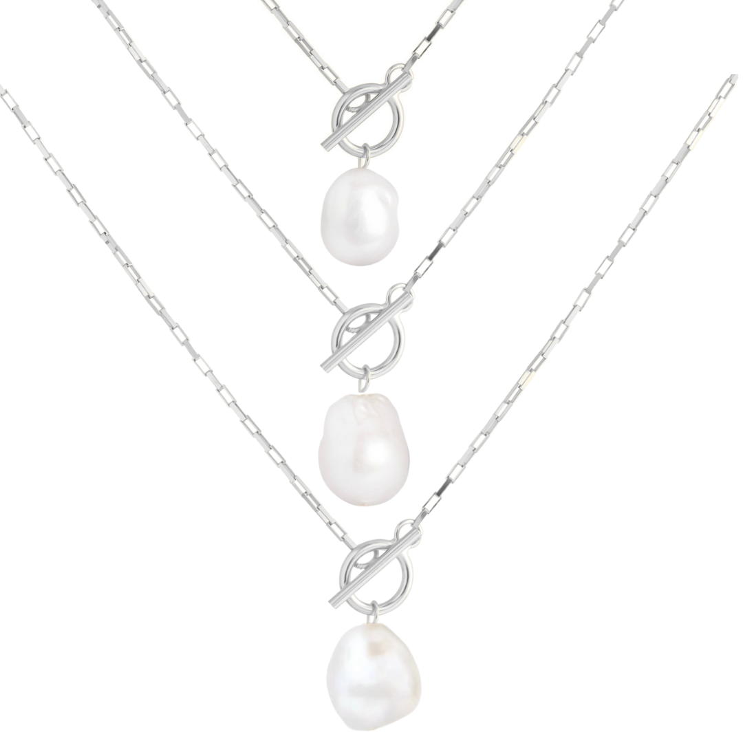 Baroque Pearl T-Bar Necklace: The Paris