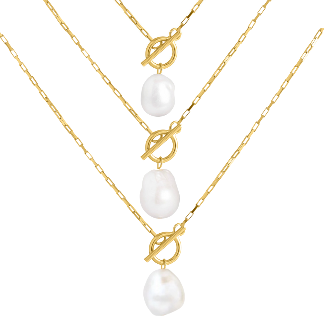 Baroque Pearl T-Bar Necklace: The Paris