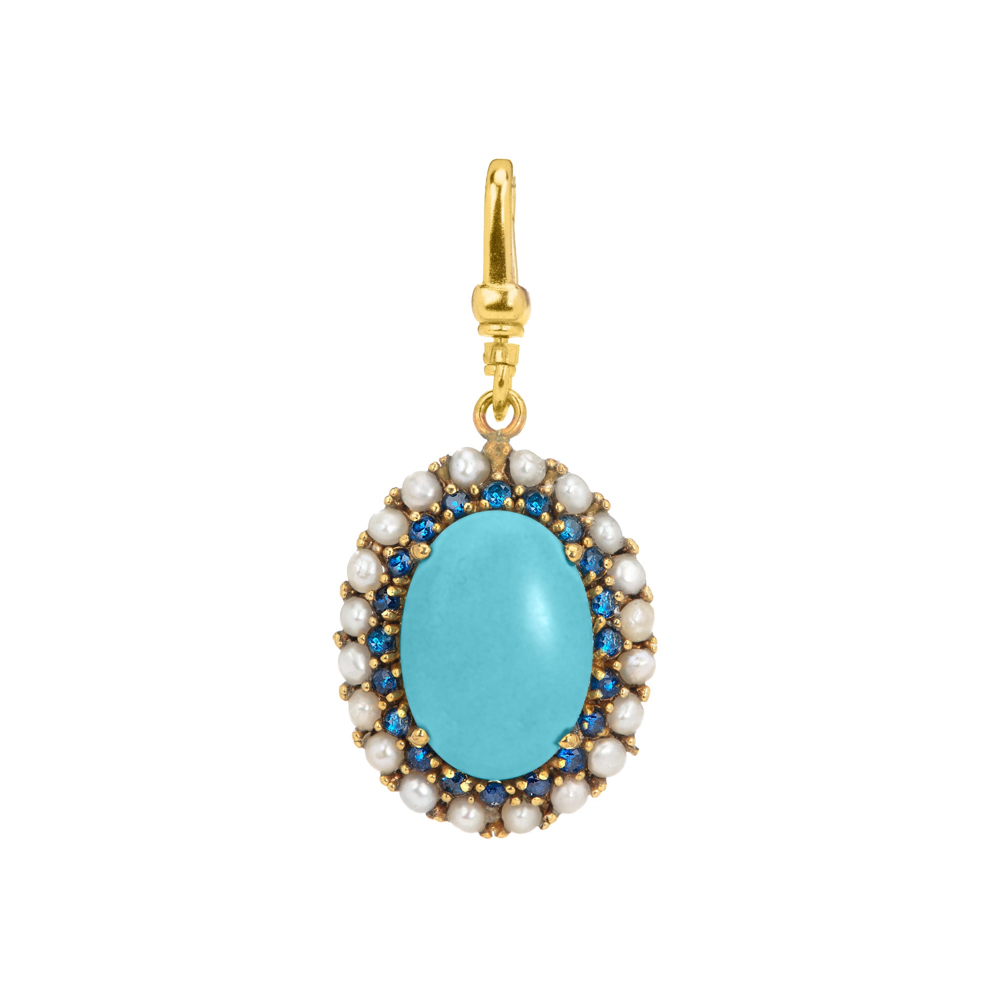 The Catherine: Gemstone Oval Charm