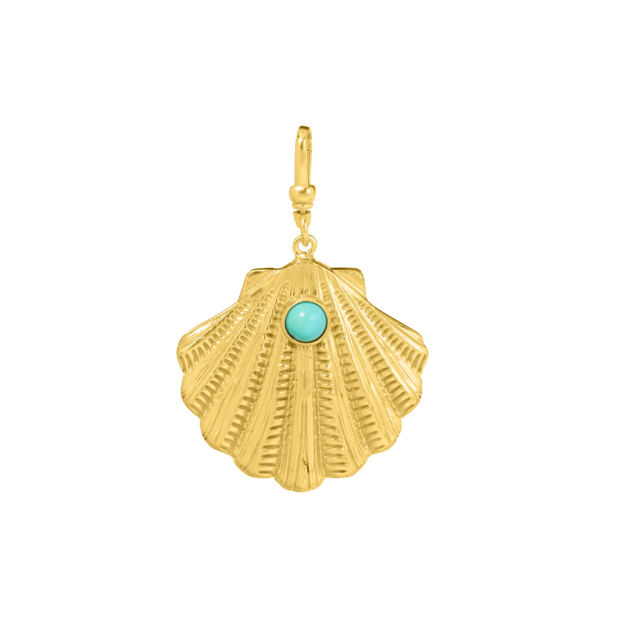 The Ariel: Turquoise & Pearl Reversible Shell Charm
