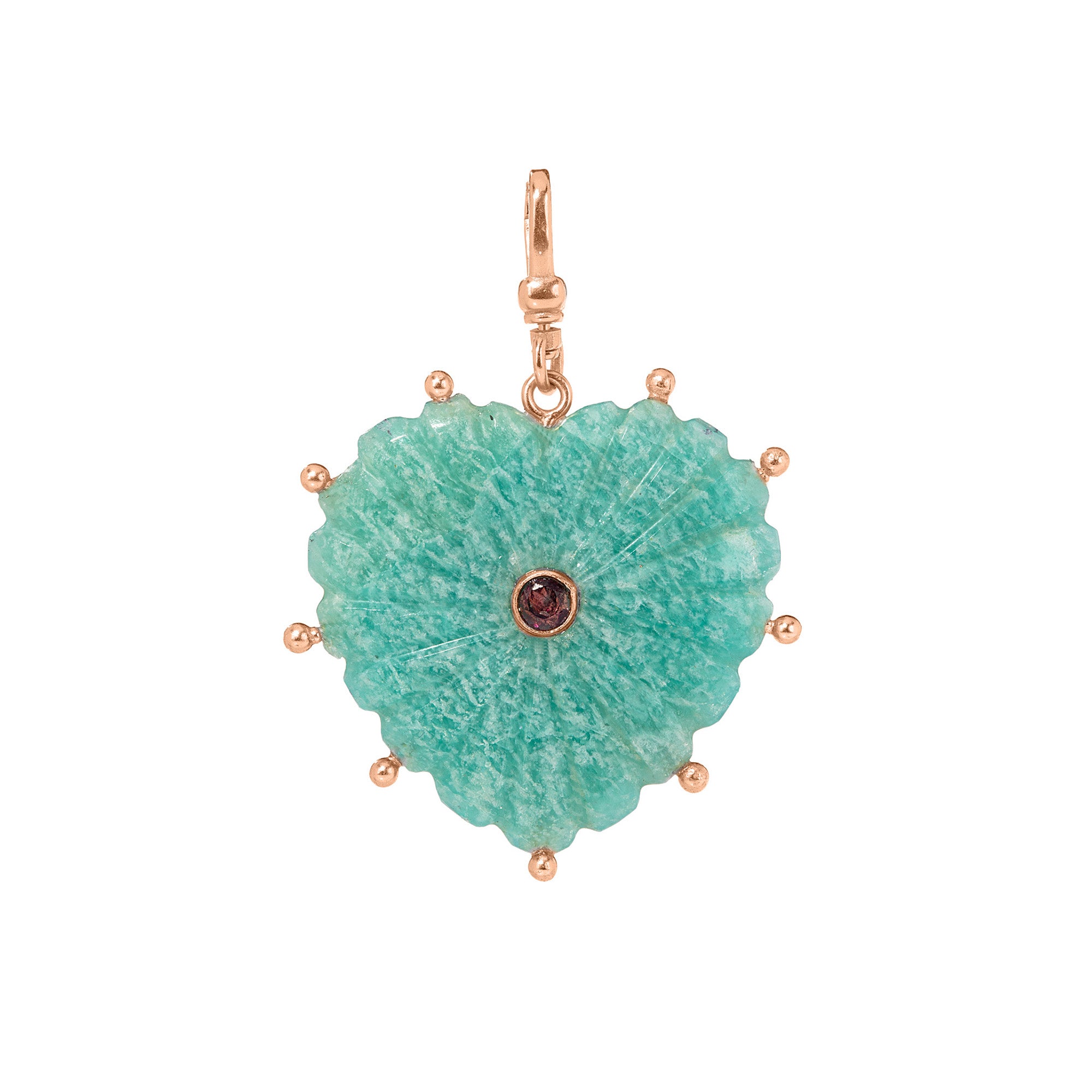 Reversible Carved Amazonite Heart: The Mabel
