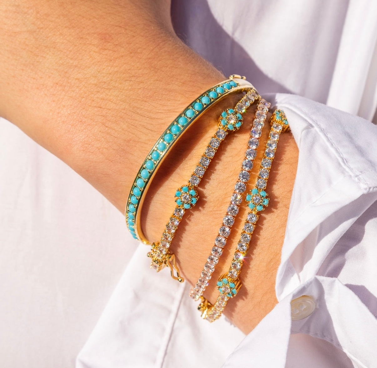 White Topaz Tennis Bracelet: The Kameron