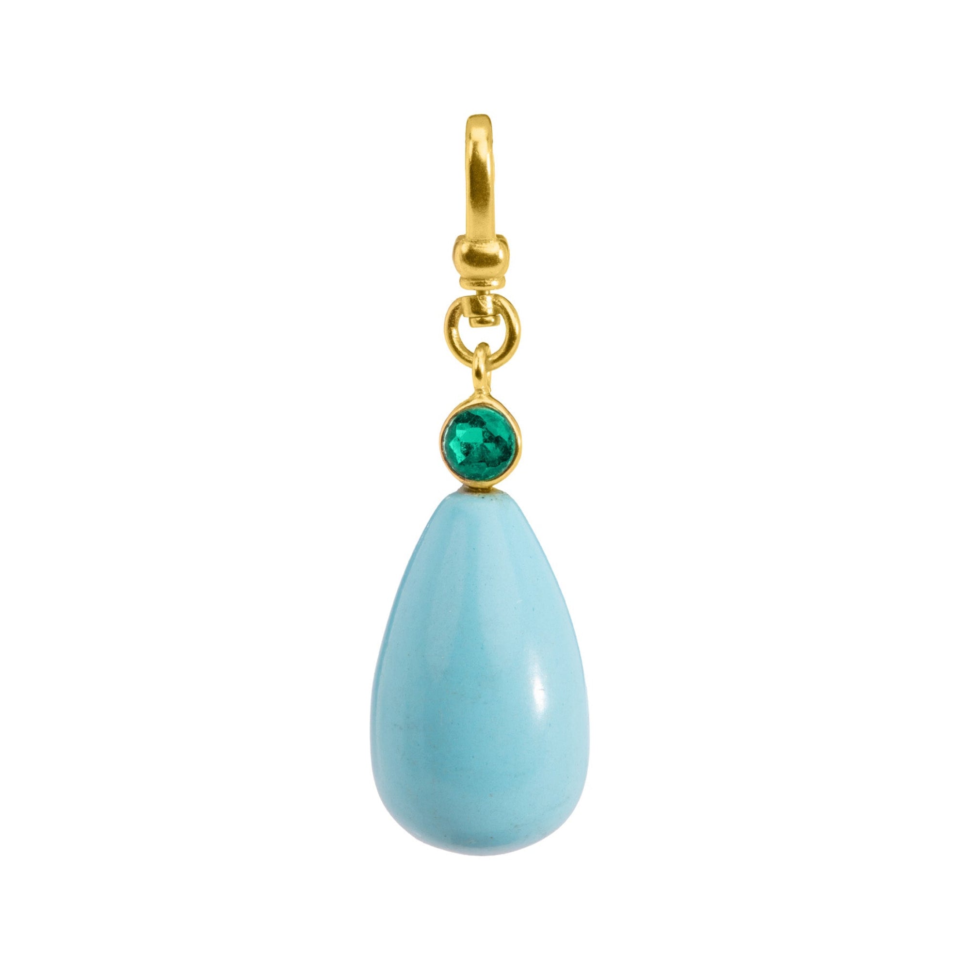 The Melody: Large Green & Turquoise Drop Charm